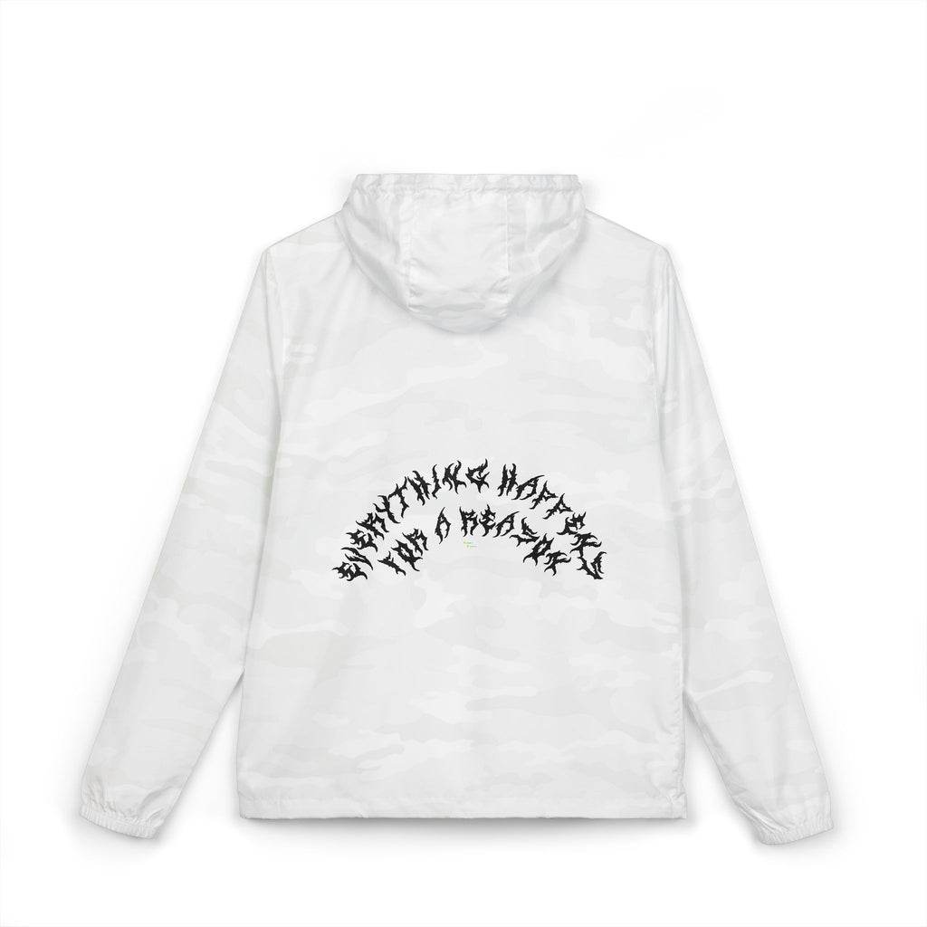Lundr Everything Happens Black Text Windbreaker