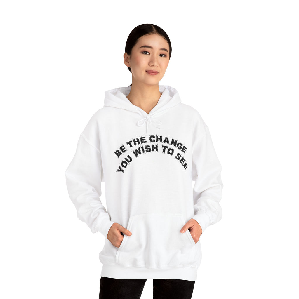 Bildsa Be The Change Black Text Hoodie
