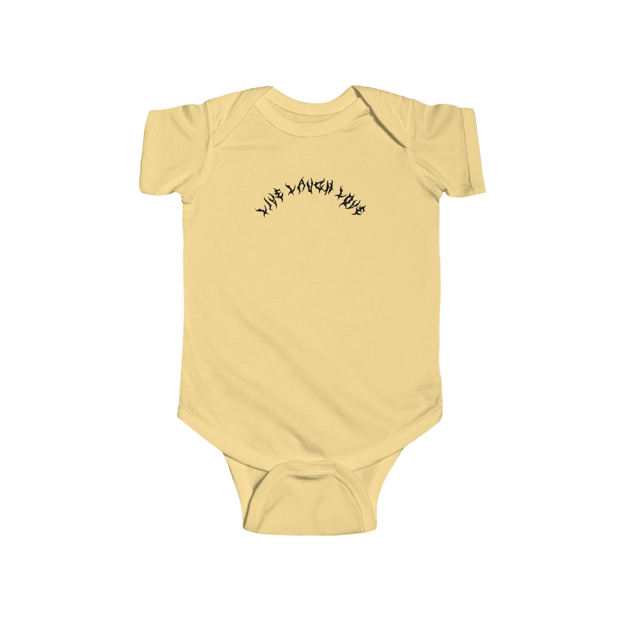 Lundr Live Laugh Love Black Text Baby Onesie