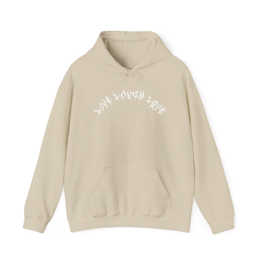 Lundr Live Laugh Love White Text Hoodie