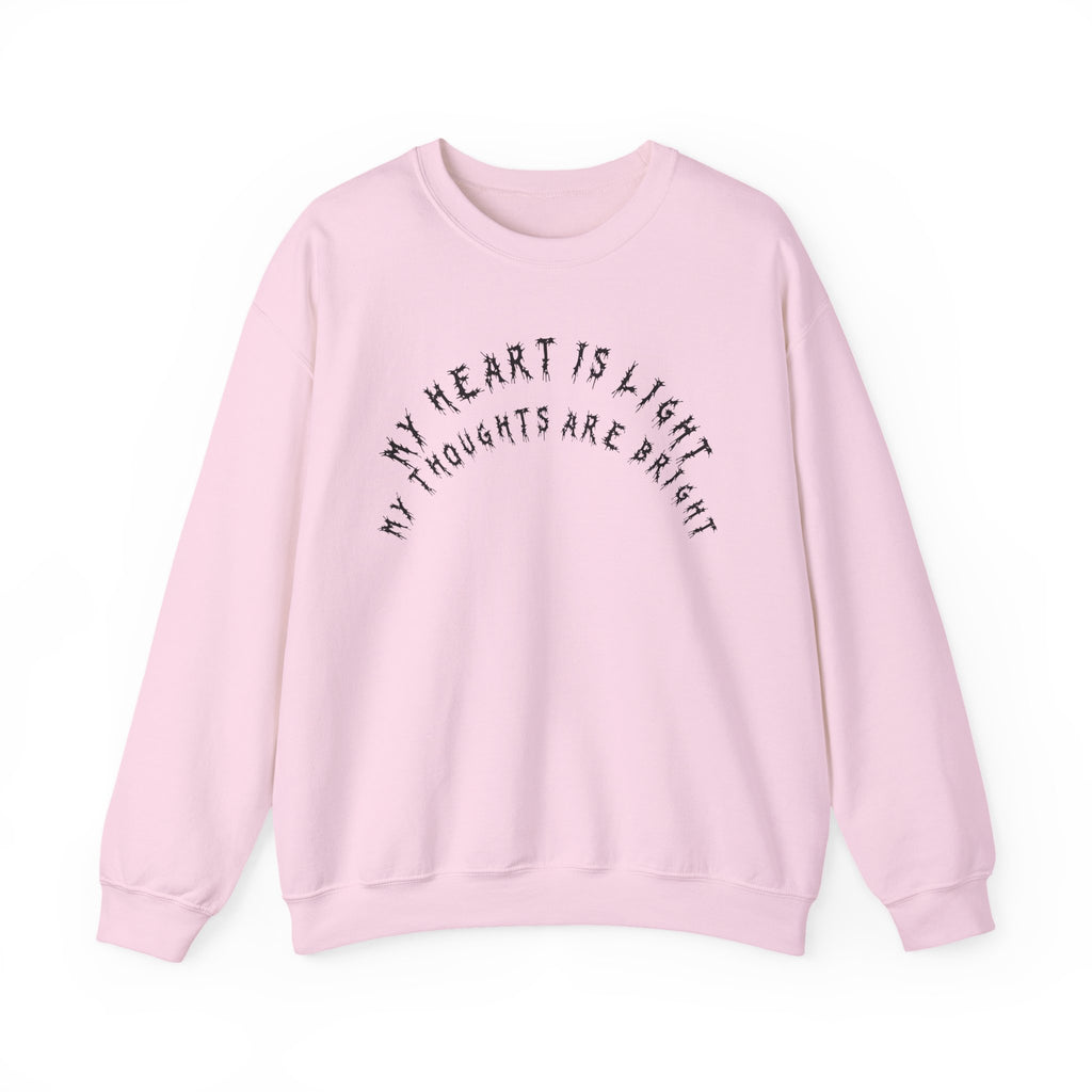 Hvita My Heart Is Light Black Text Crewneck
