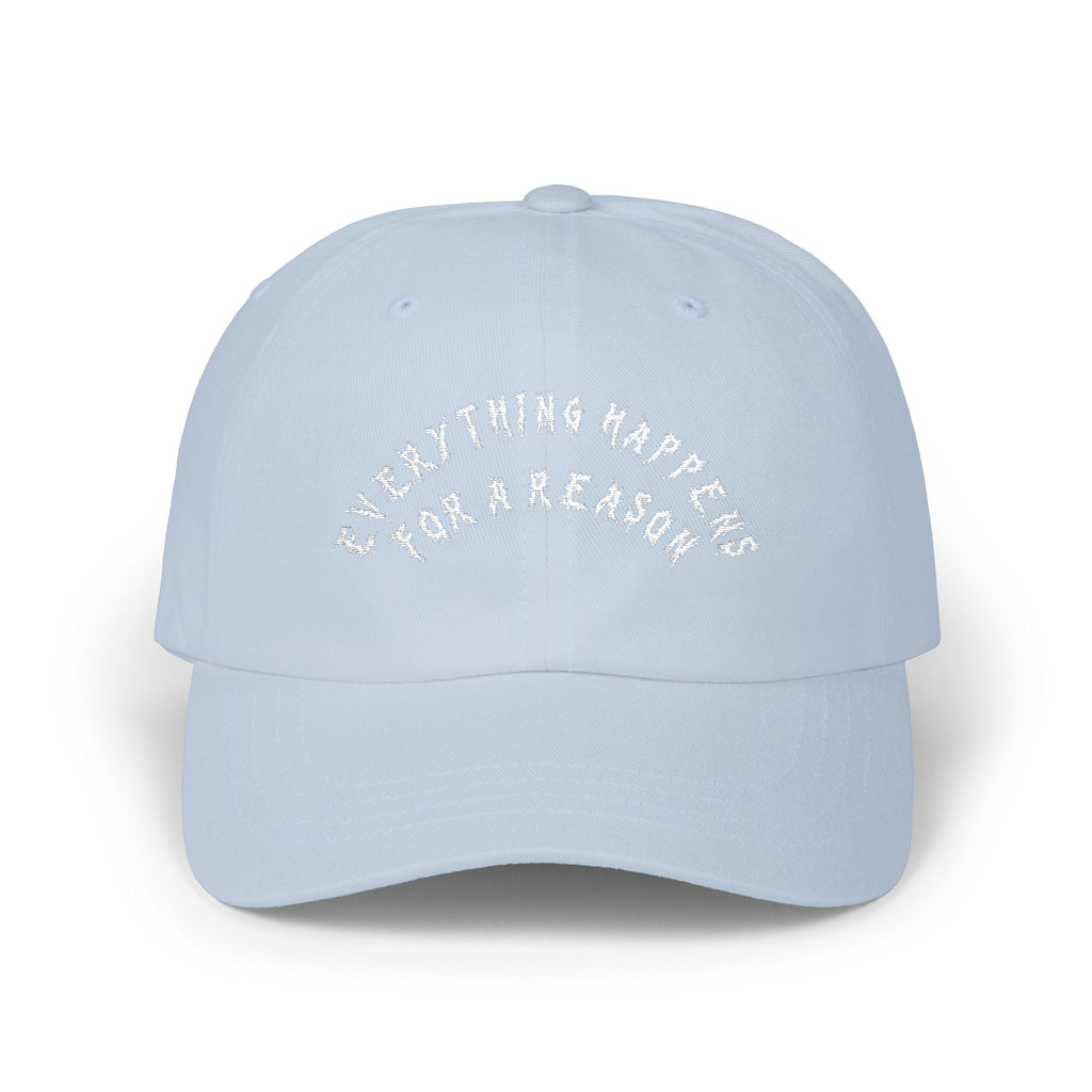 Hvita Everything Happens White Text Dad Hat