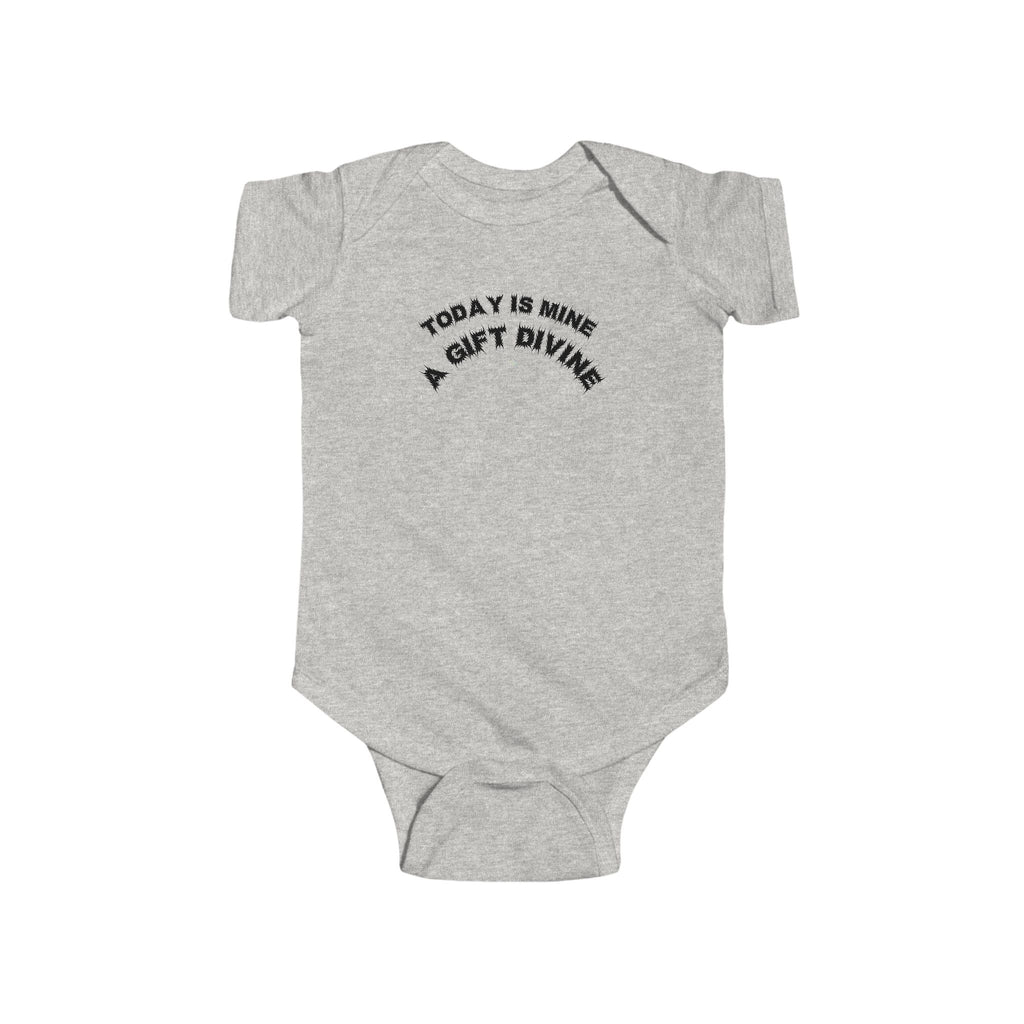 Bildsa A Gift Divine Black Text Baby Onesie