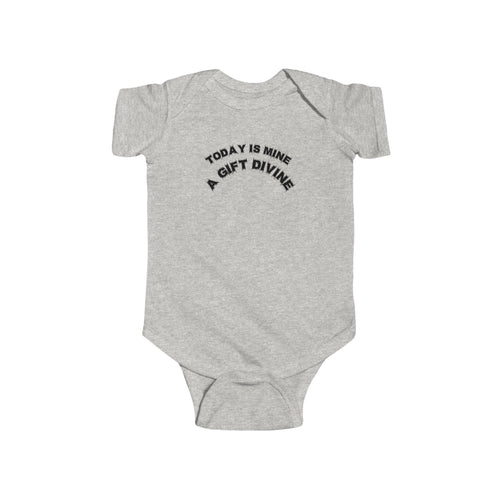 Bildsa A Gift Divine Black Text Baby Onesie
