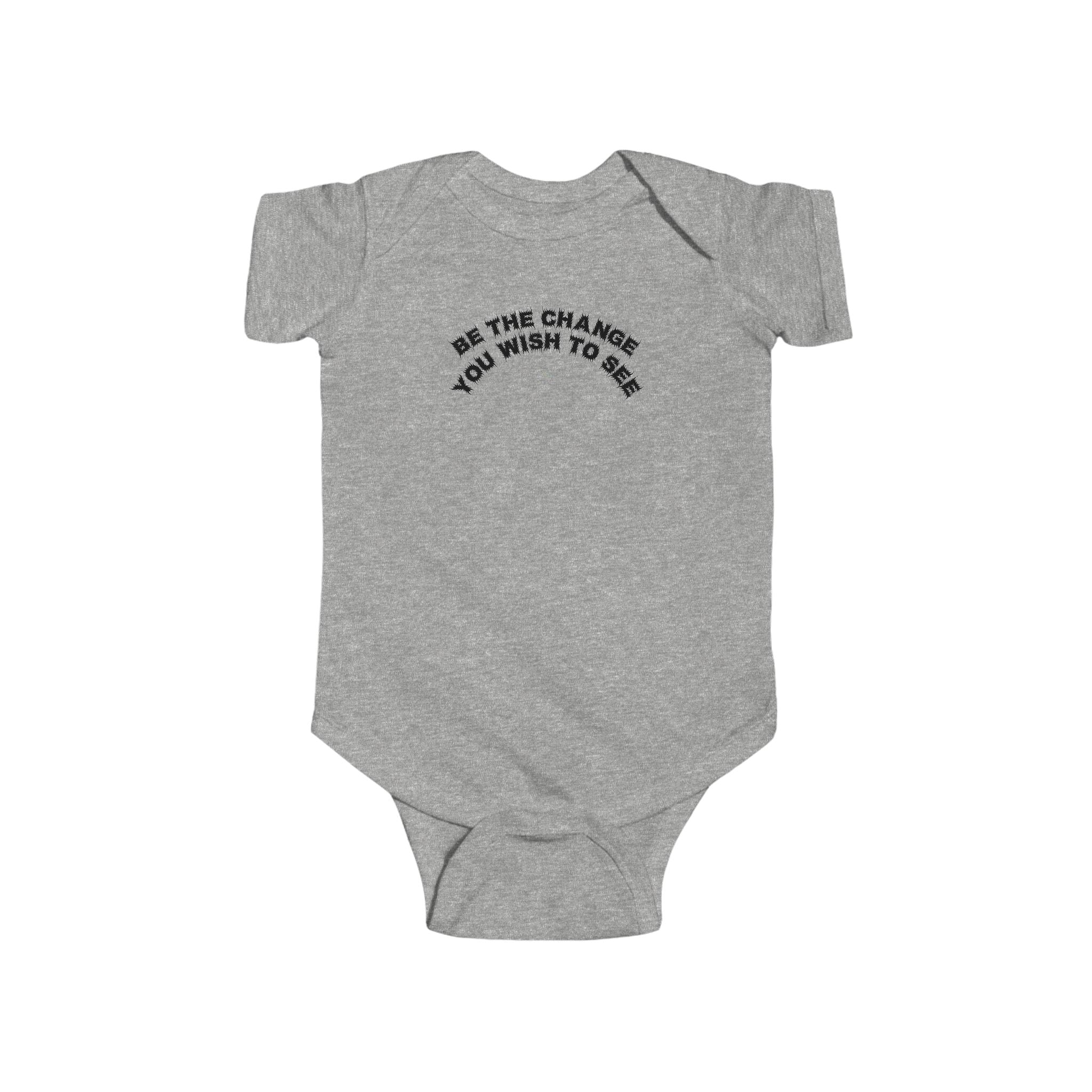 Bildsa Be The Change Black Text Baby Onesie