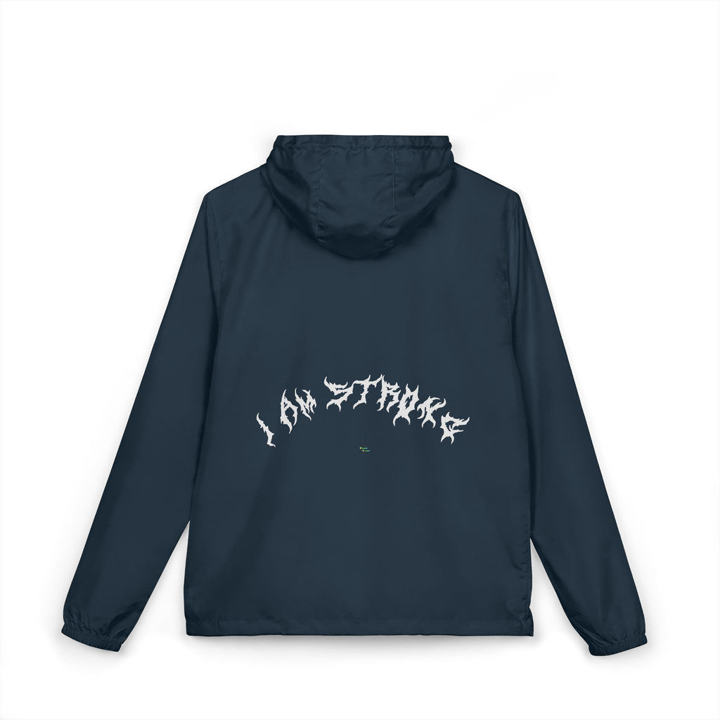 Lundr I Am Strong White Text Windbreaker