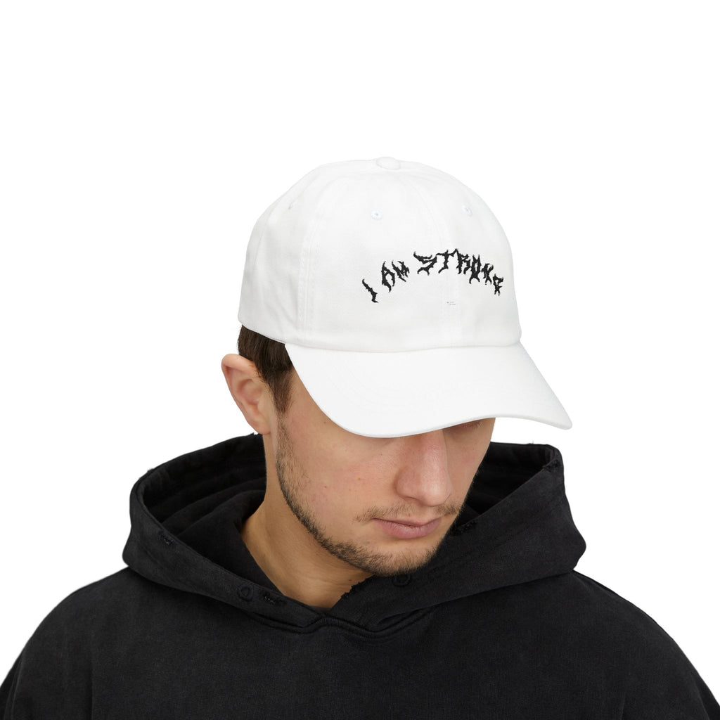 Lundr I Am Strong Black Text Dad Hat