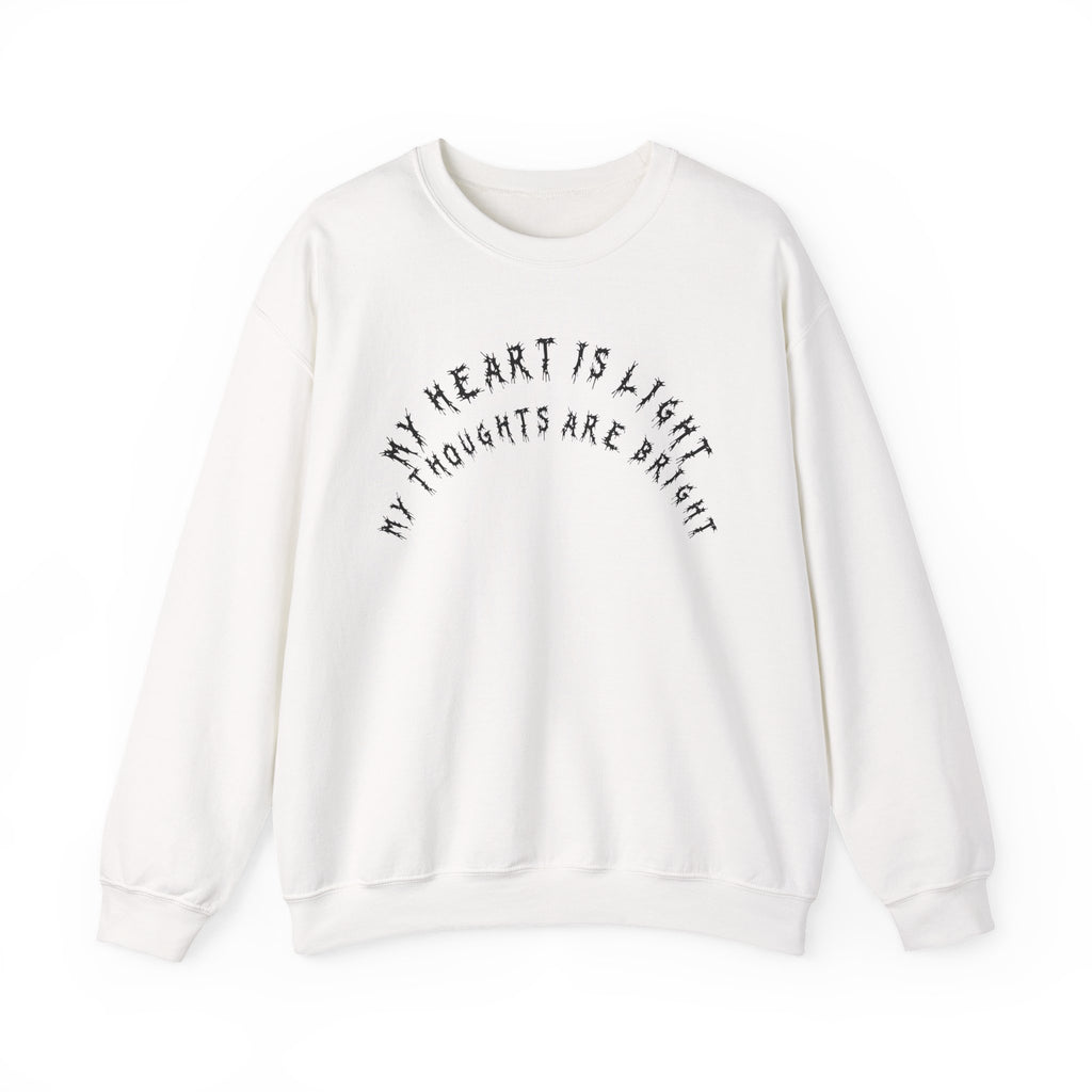Hvita My Heart Is Light Black Text Crewneck