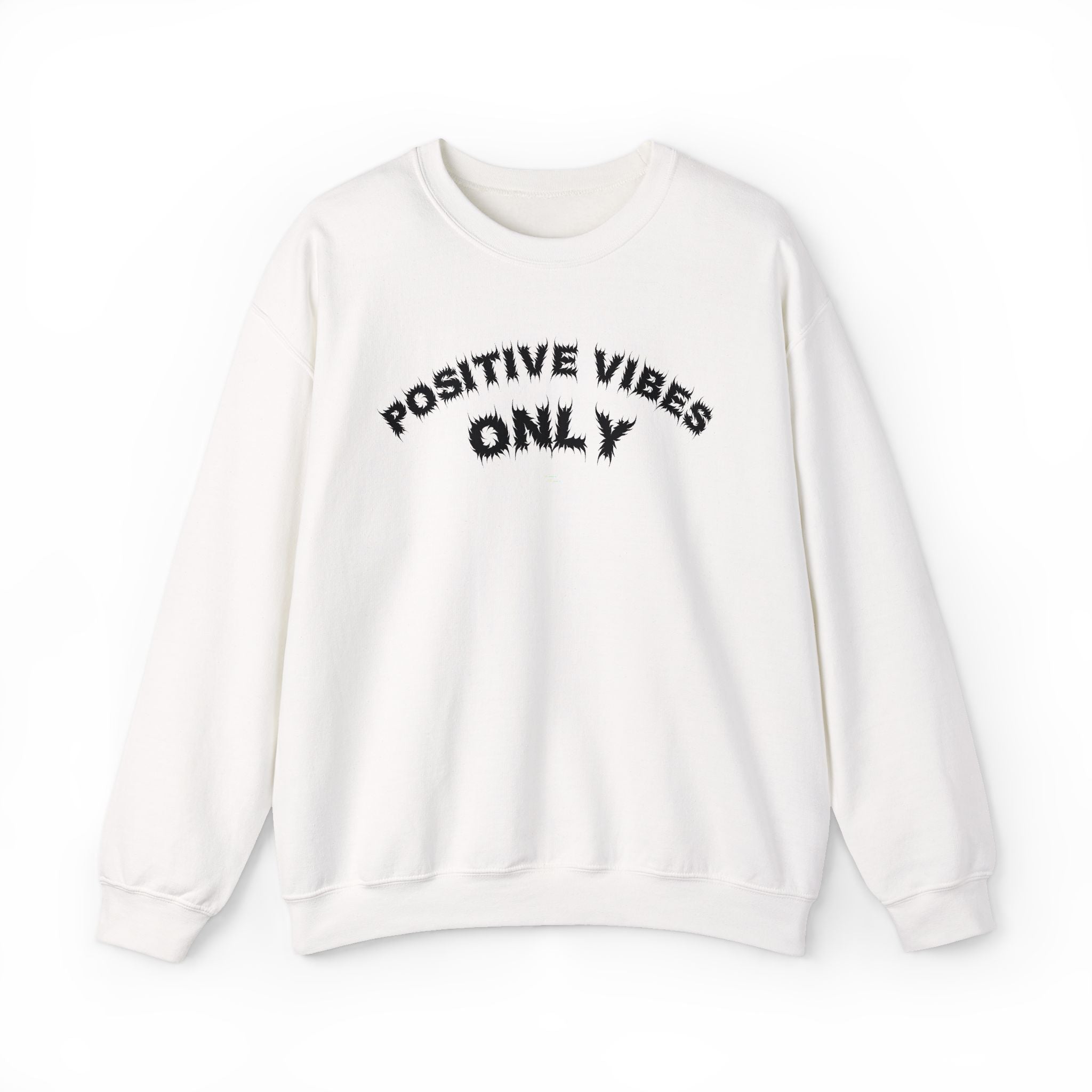 Bildsa Positive Vibes Black Text Crewneck