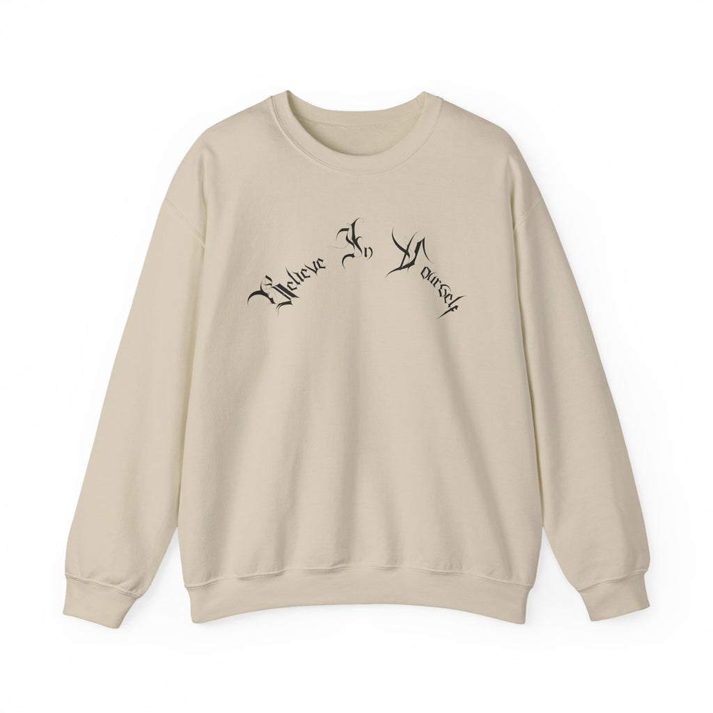 Ellioaey Believe In Yourself Black Text Crewneck