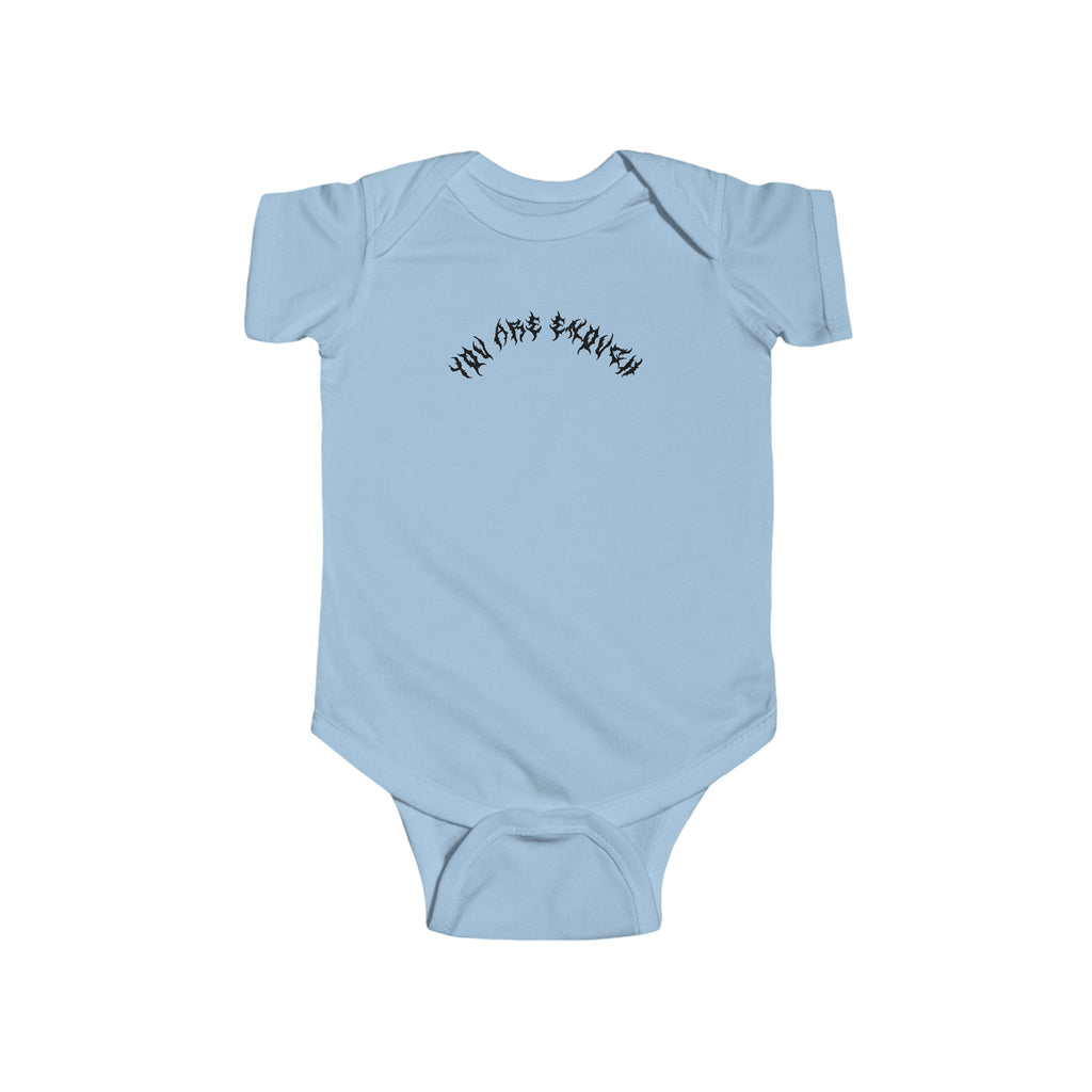 Lundr You Are Enough Black Text Baby Onesie