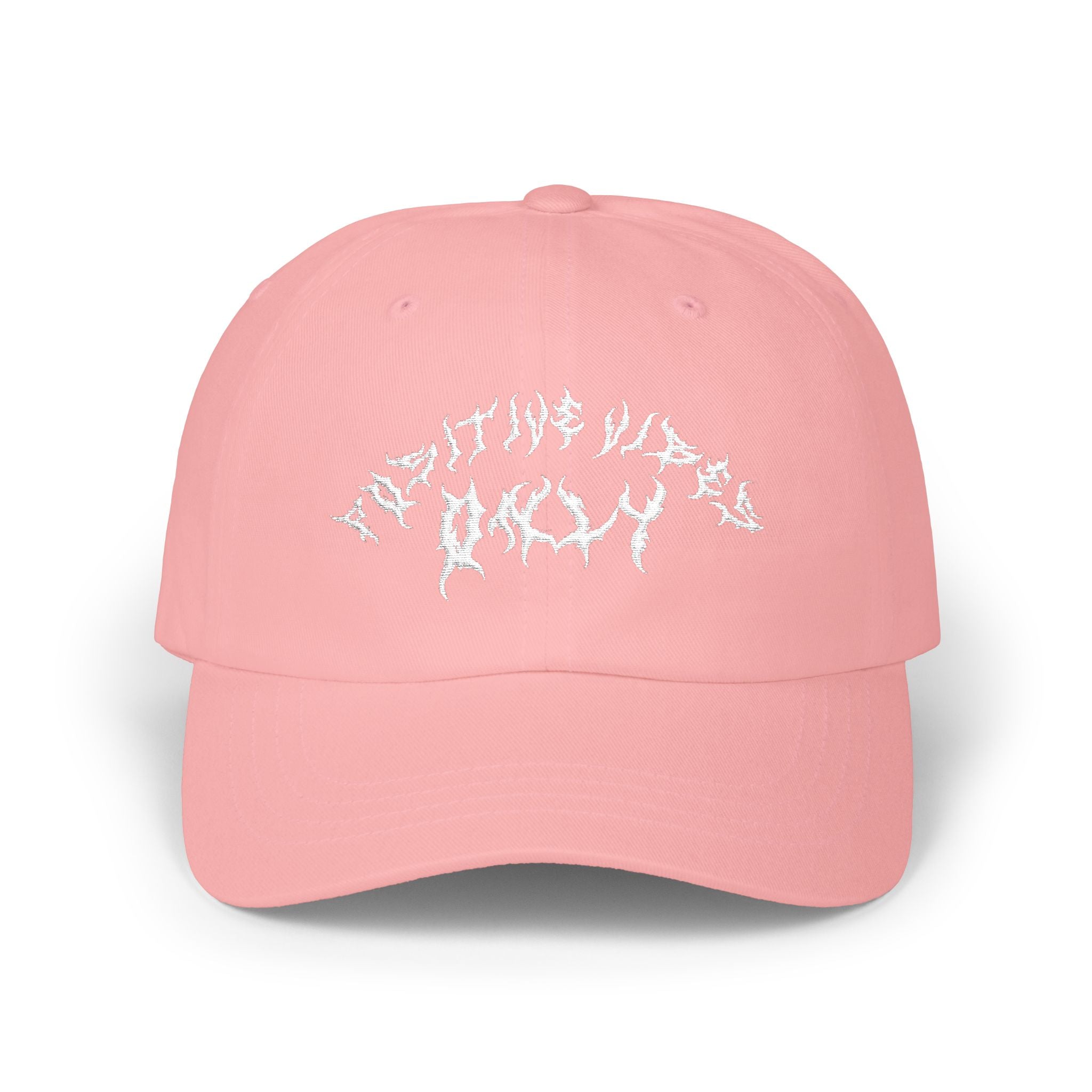 Lundr Positive Vibes White Text Dad Hat