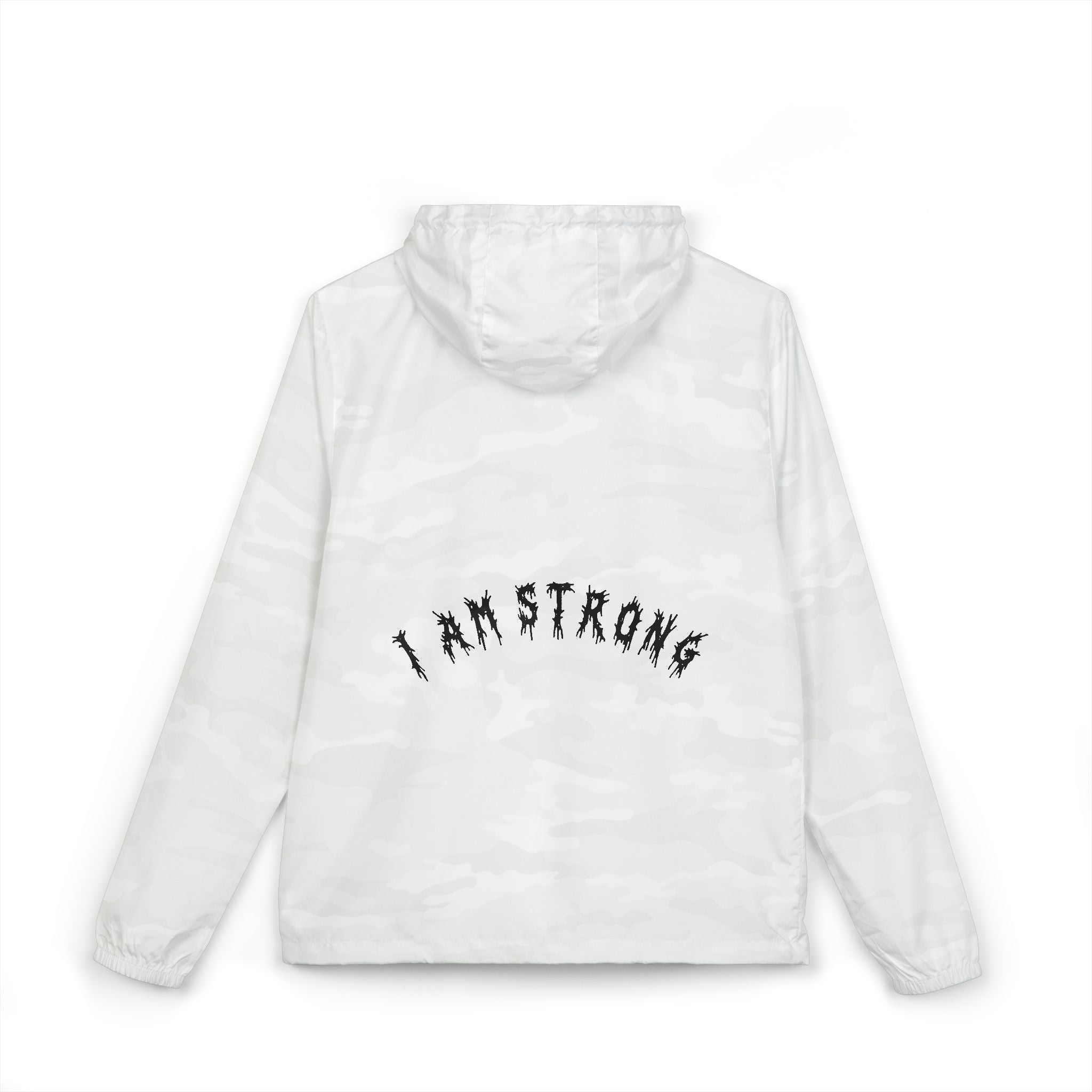 Hvita I Am Strong Black Text Windbreaker