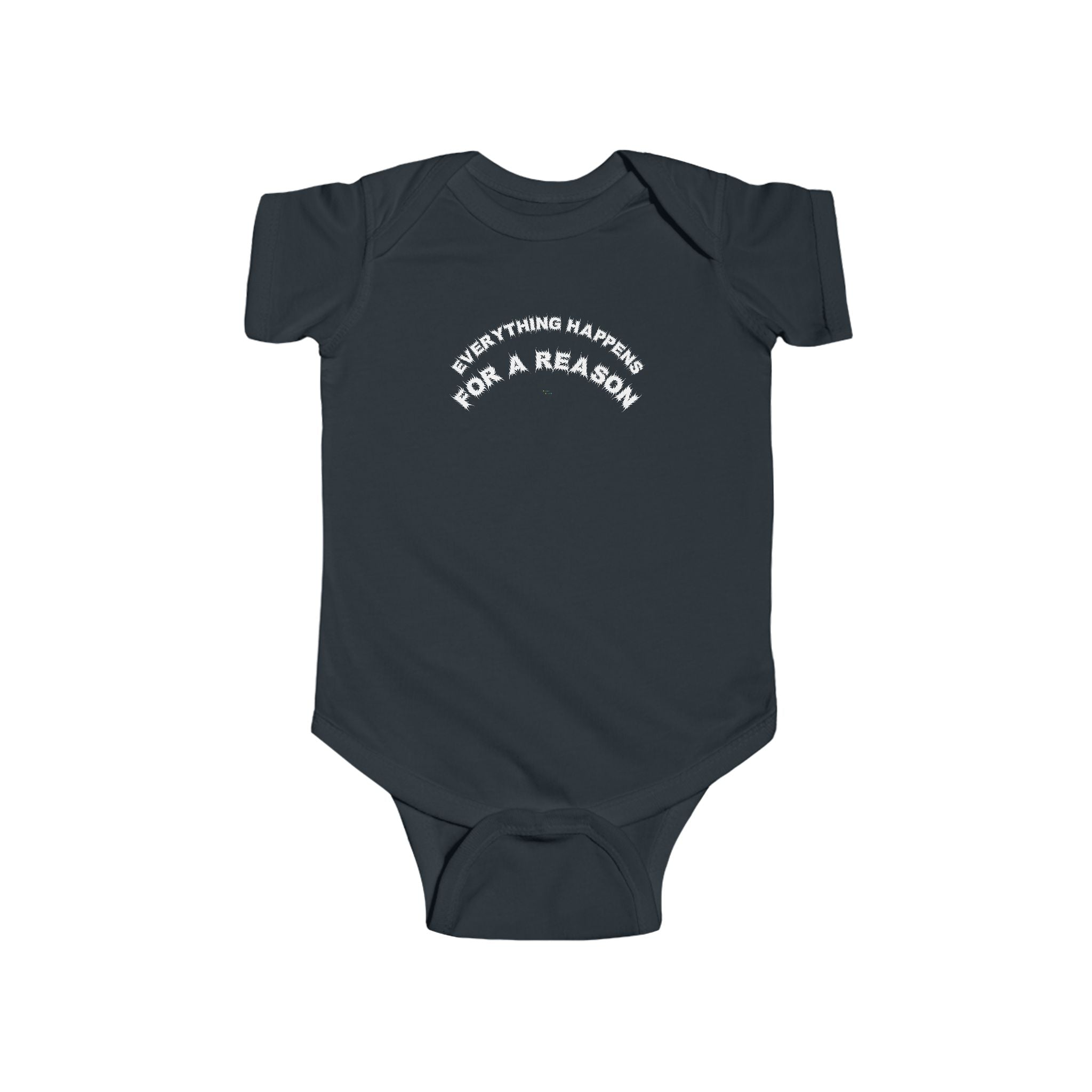 Bildsa Everything Happens White Text Baby Onesie
