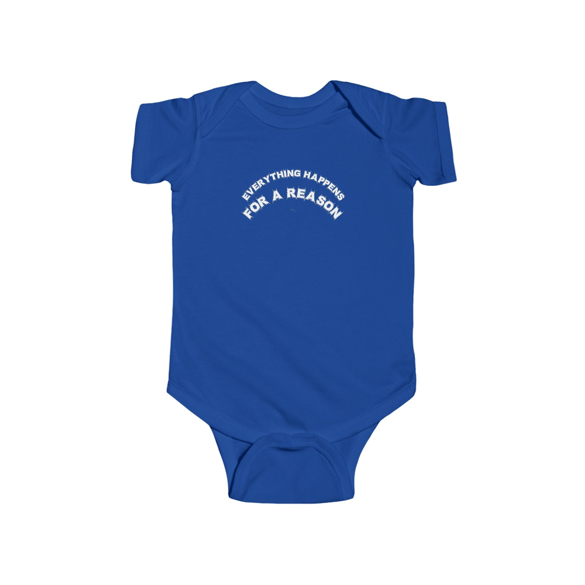 Bildsa Everything Happens White Text Baby Onesie