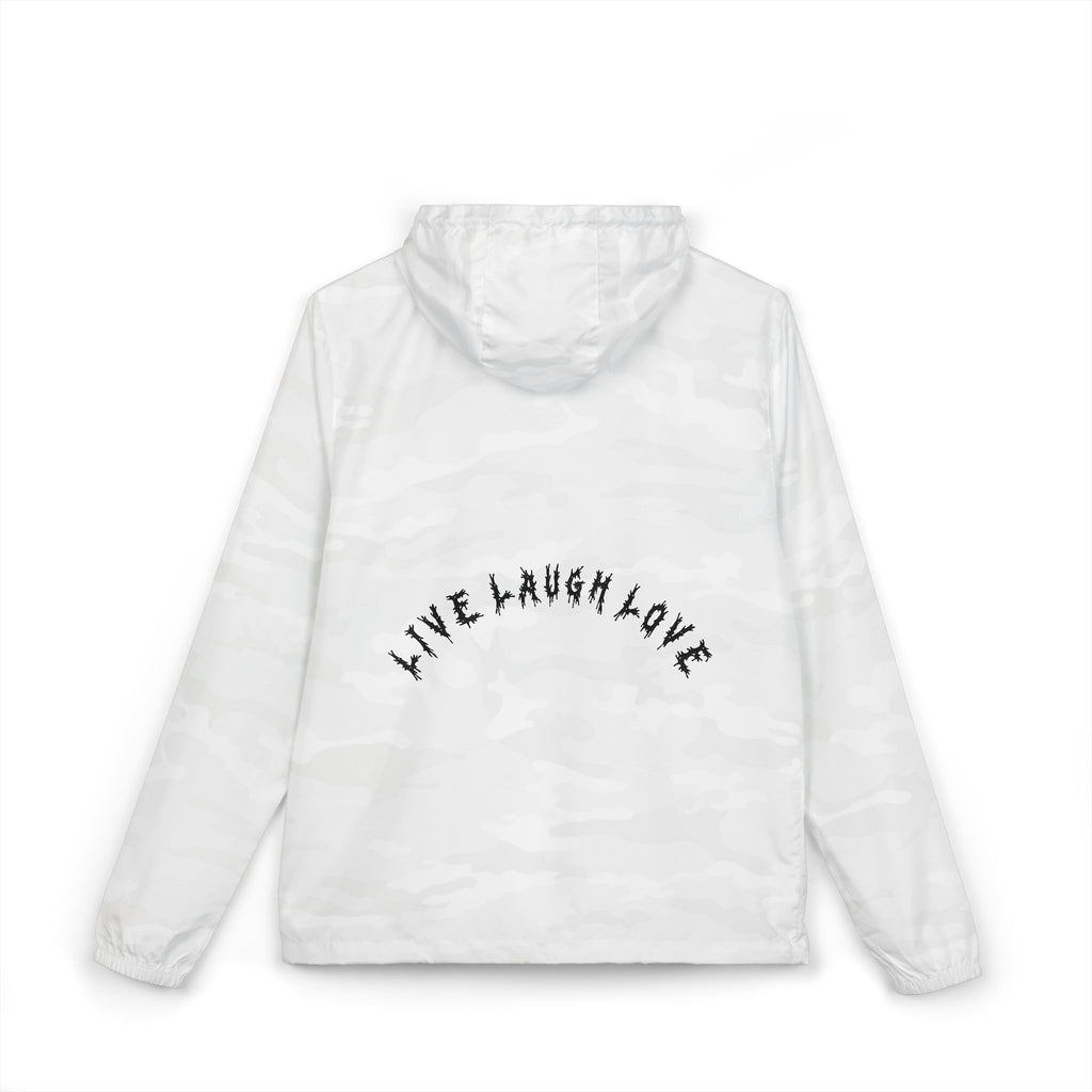 Hvita Live Laugh Love Black Text Windbreaker
