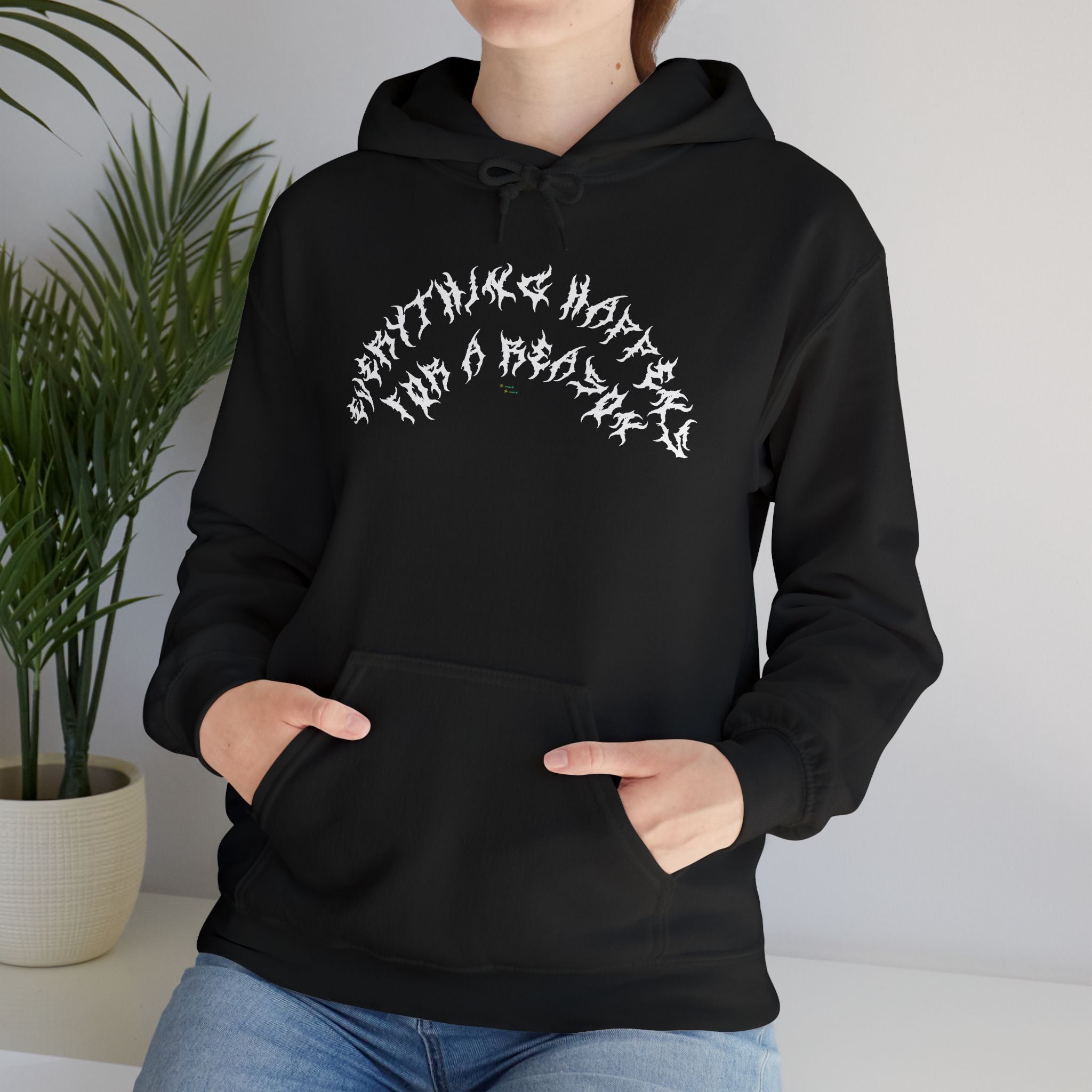 Lundr Everything Happens White Text Hoodie
