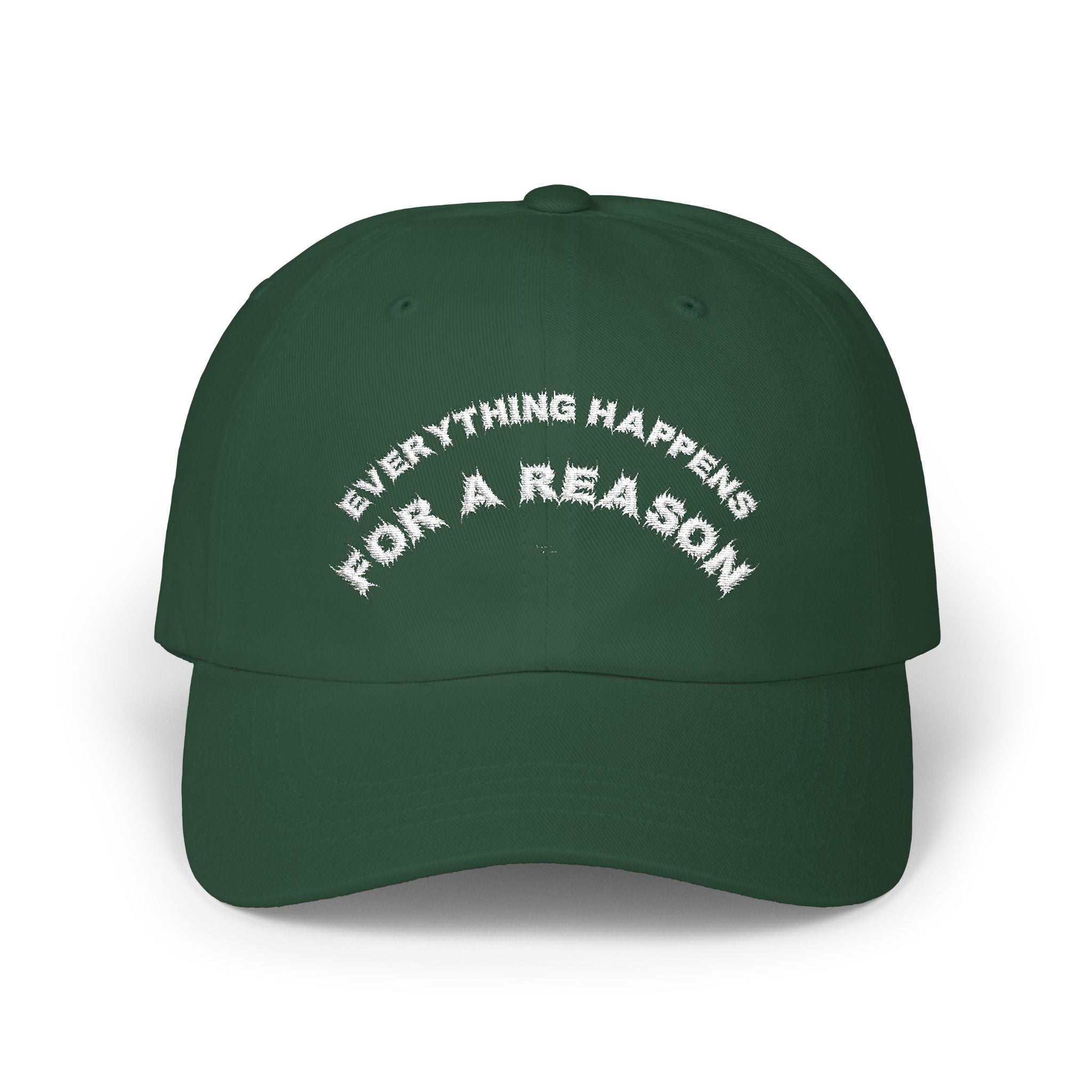Bildsa Everything Happens White Text Dad Hat