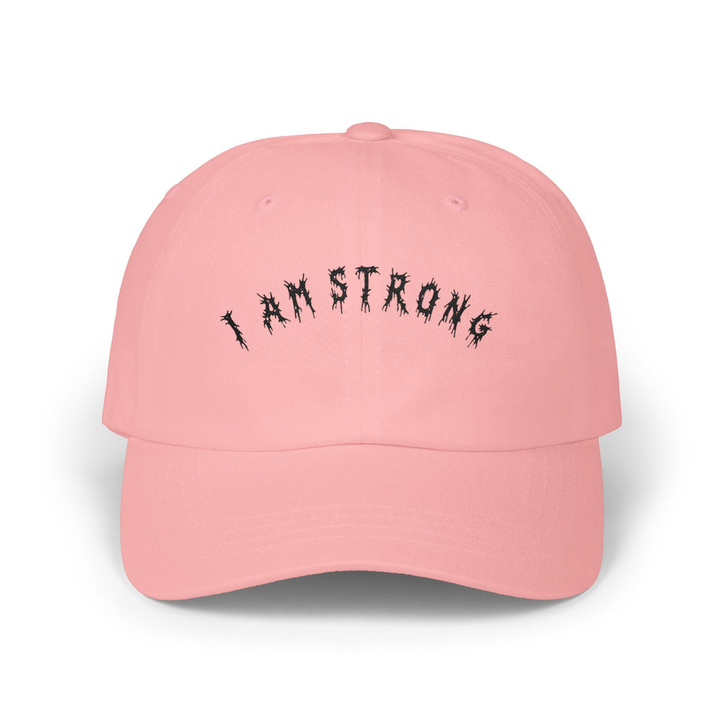 Hvita I Am Strong Black Text Dad Hat