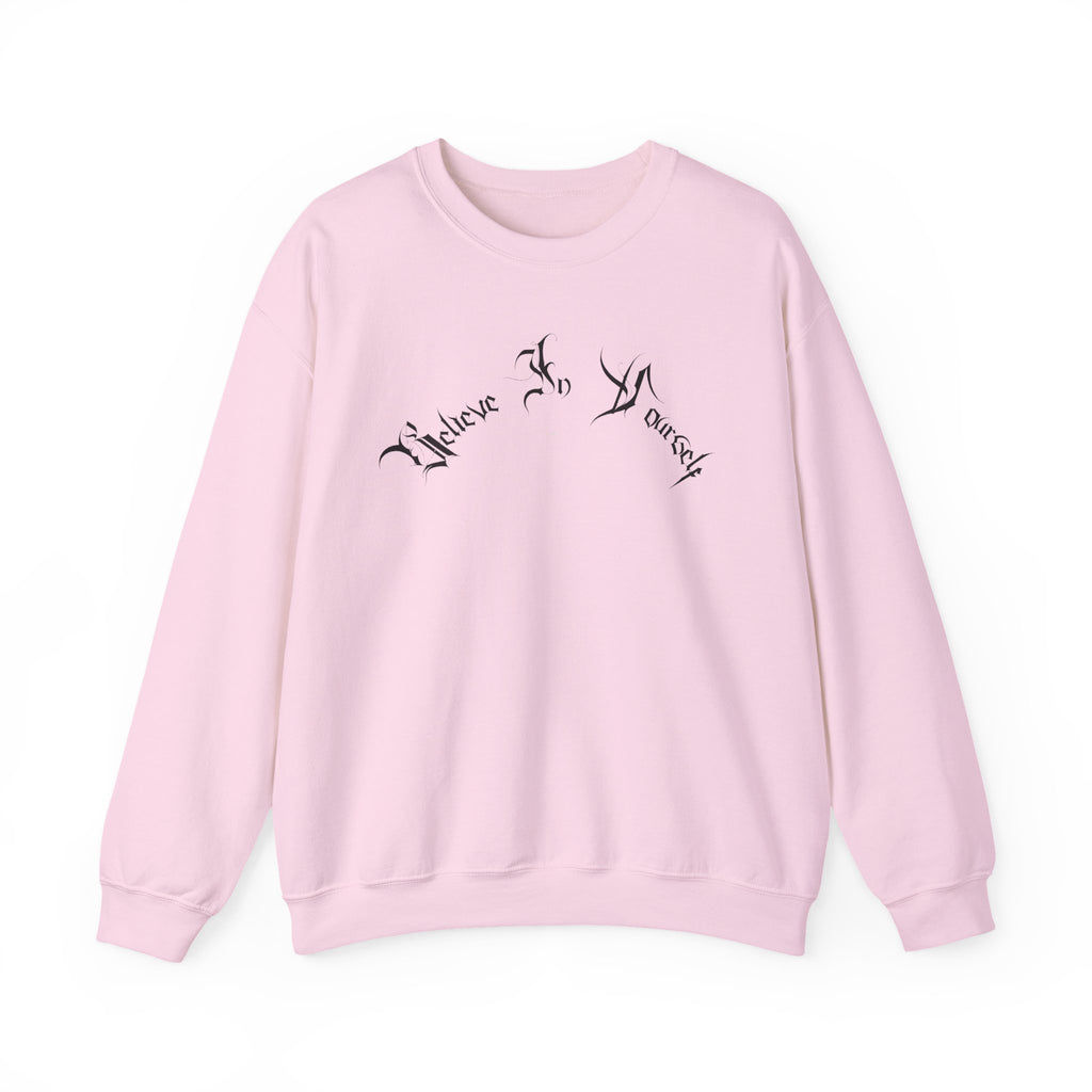 Ellioaey Believe In Yourself Black Text Crewneck