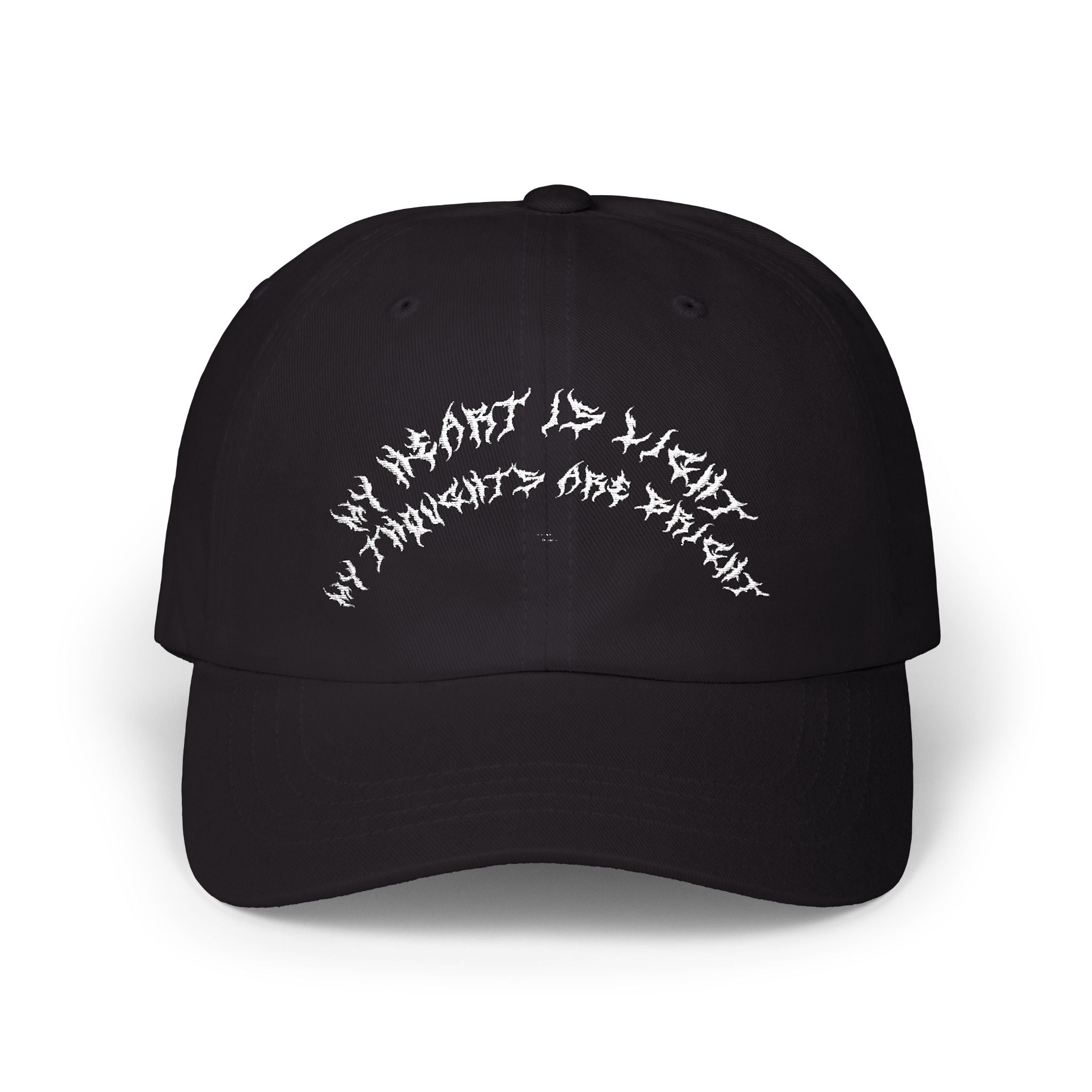 Lundr My Heart Is Light White Text Dad Hat