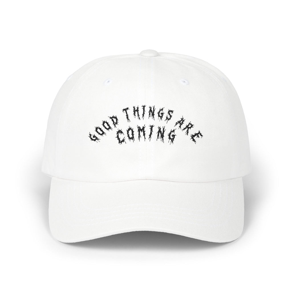 Hvita Good Things Are Coming Black Text Dad Hat