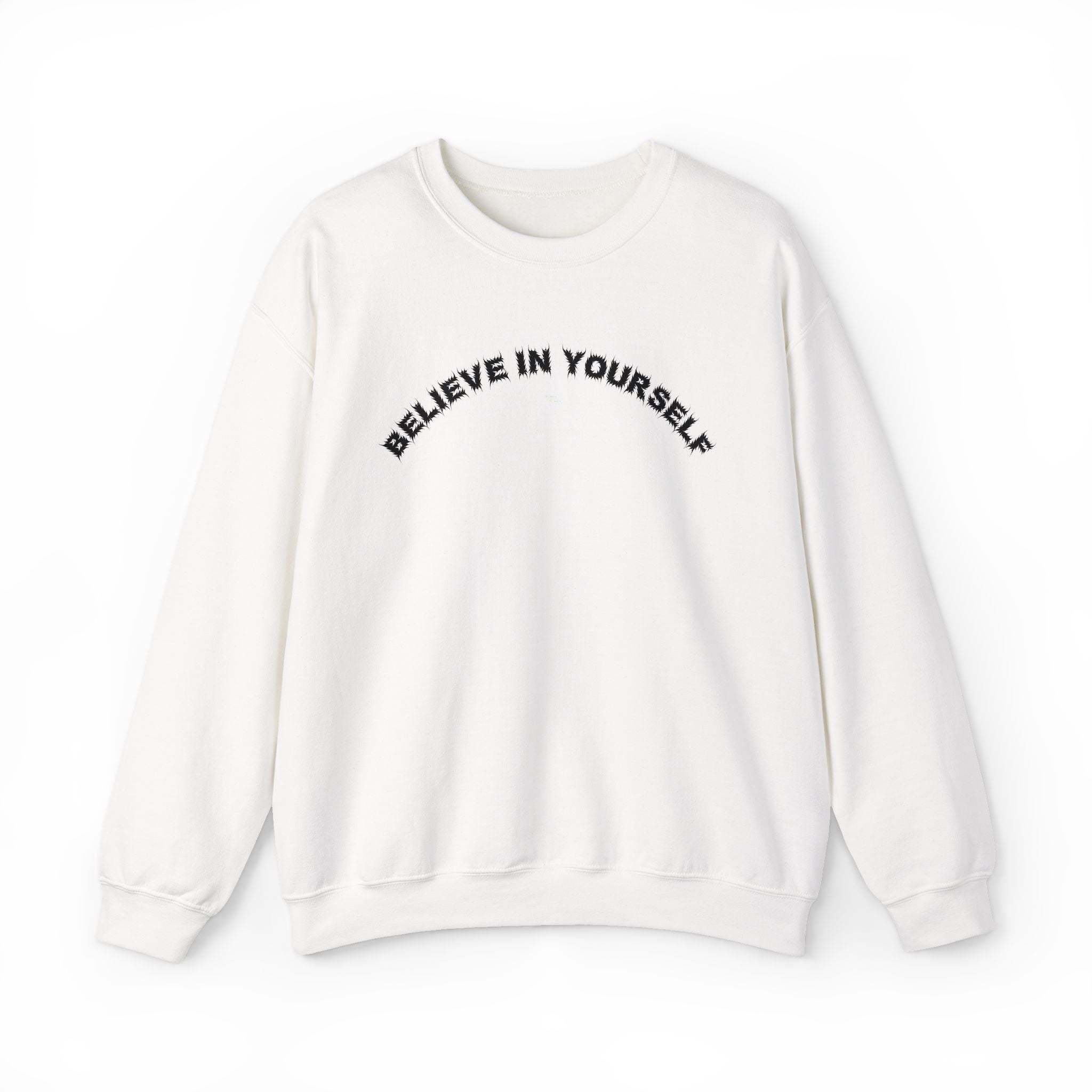 Bildsa Believe In Yourself Black Text Crewneck