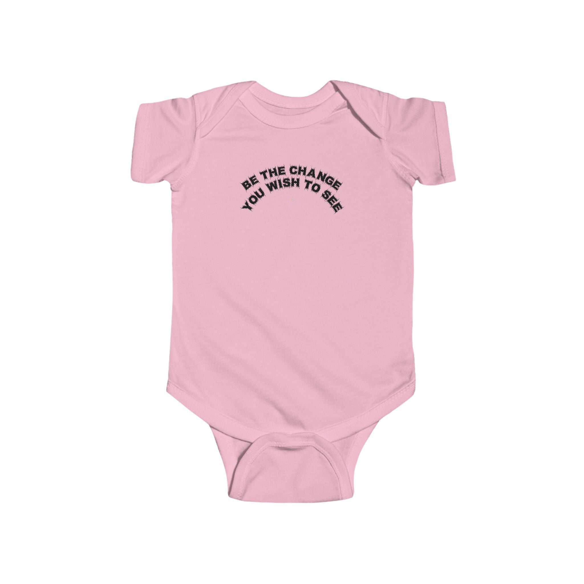 Bildsa Be The Change Black Text Baby Onesie