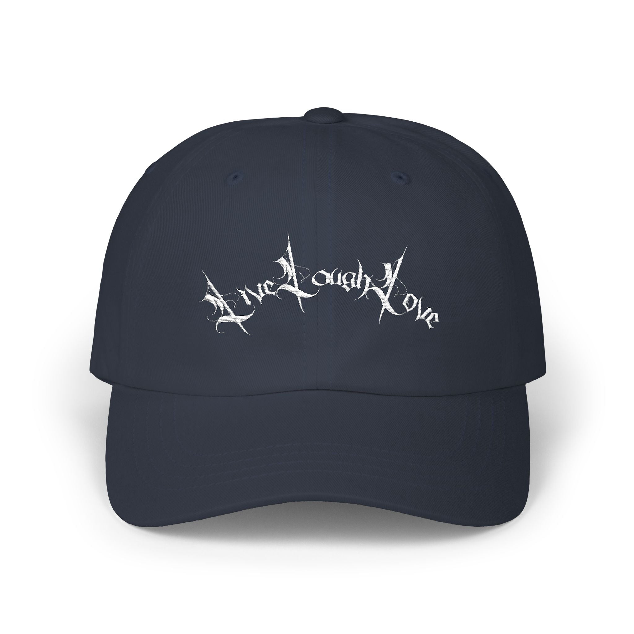 Ellioaey Live Laugh Love White Text Dad Hat