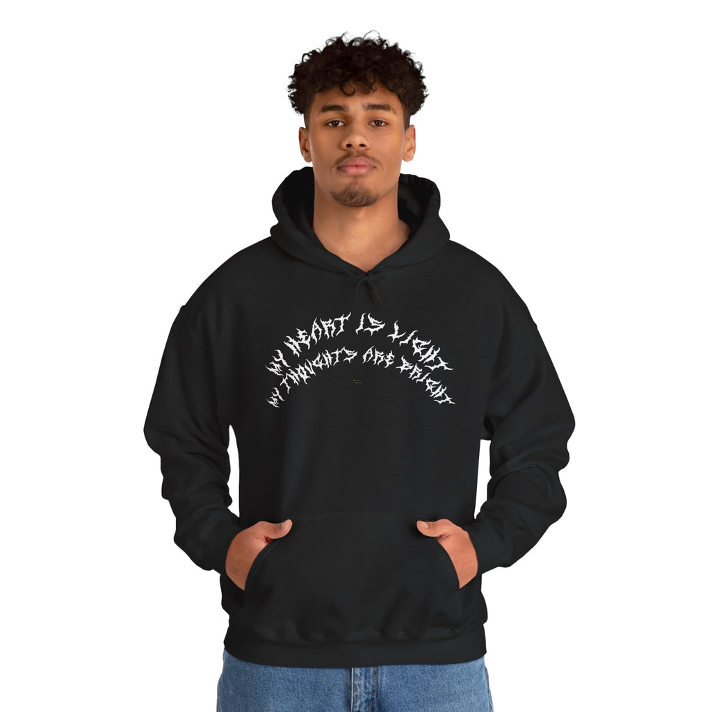 Lundr My Heart Is Light White Text Hoodie