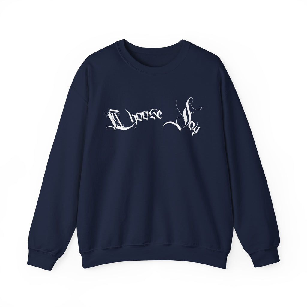 Ellioaey Choose Joy White Text Crewneck