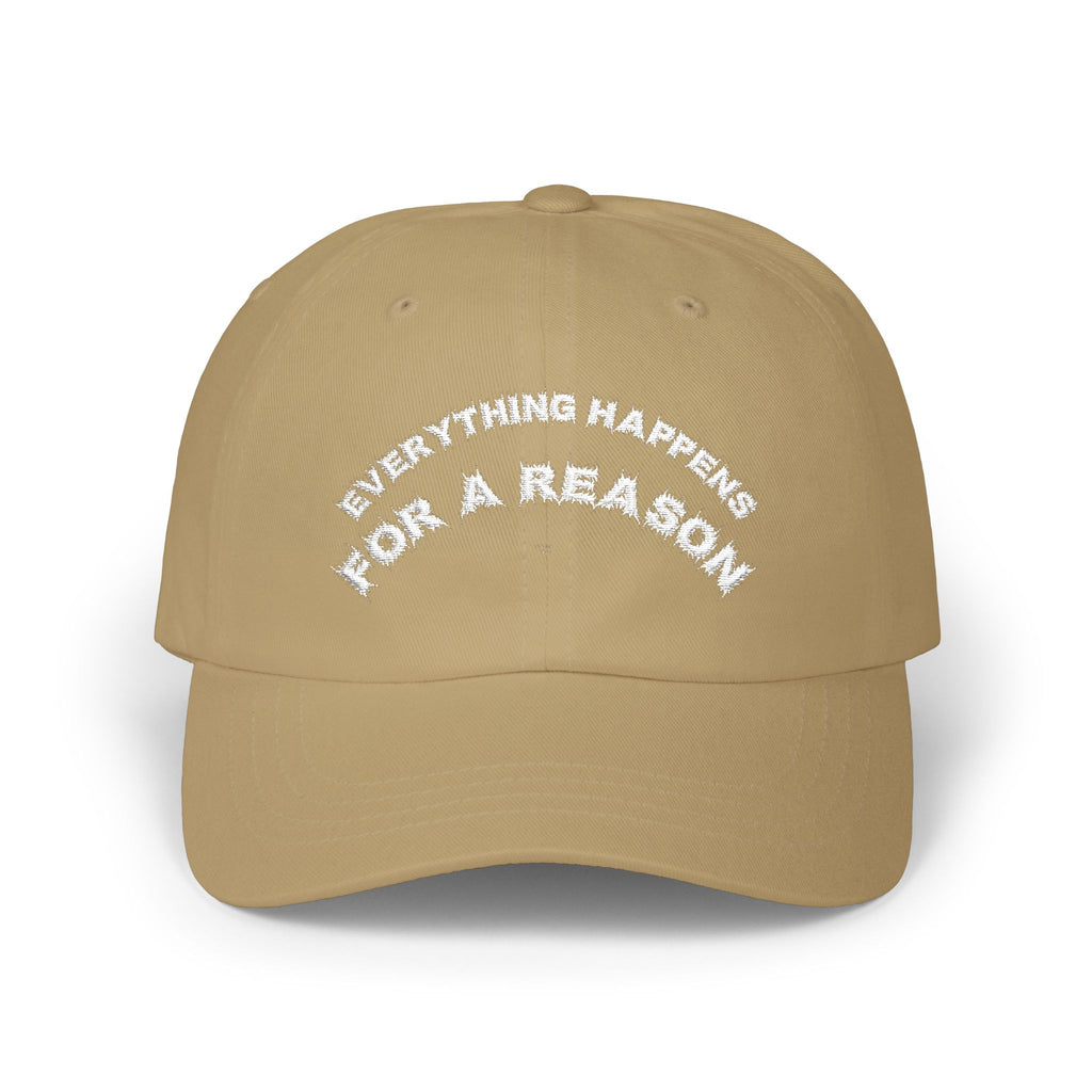 Bildsa Everything Happens White Text Dad Hat