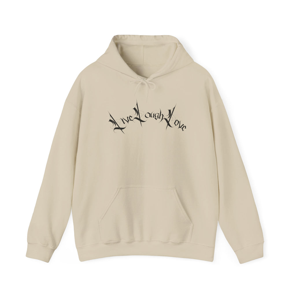 Ellioaey Live Laugh Love Black Text Hoodie