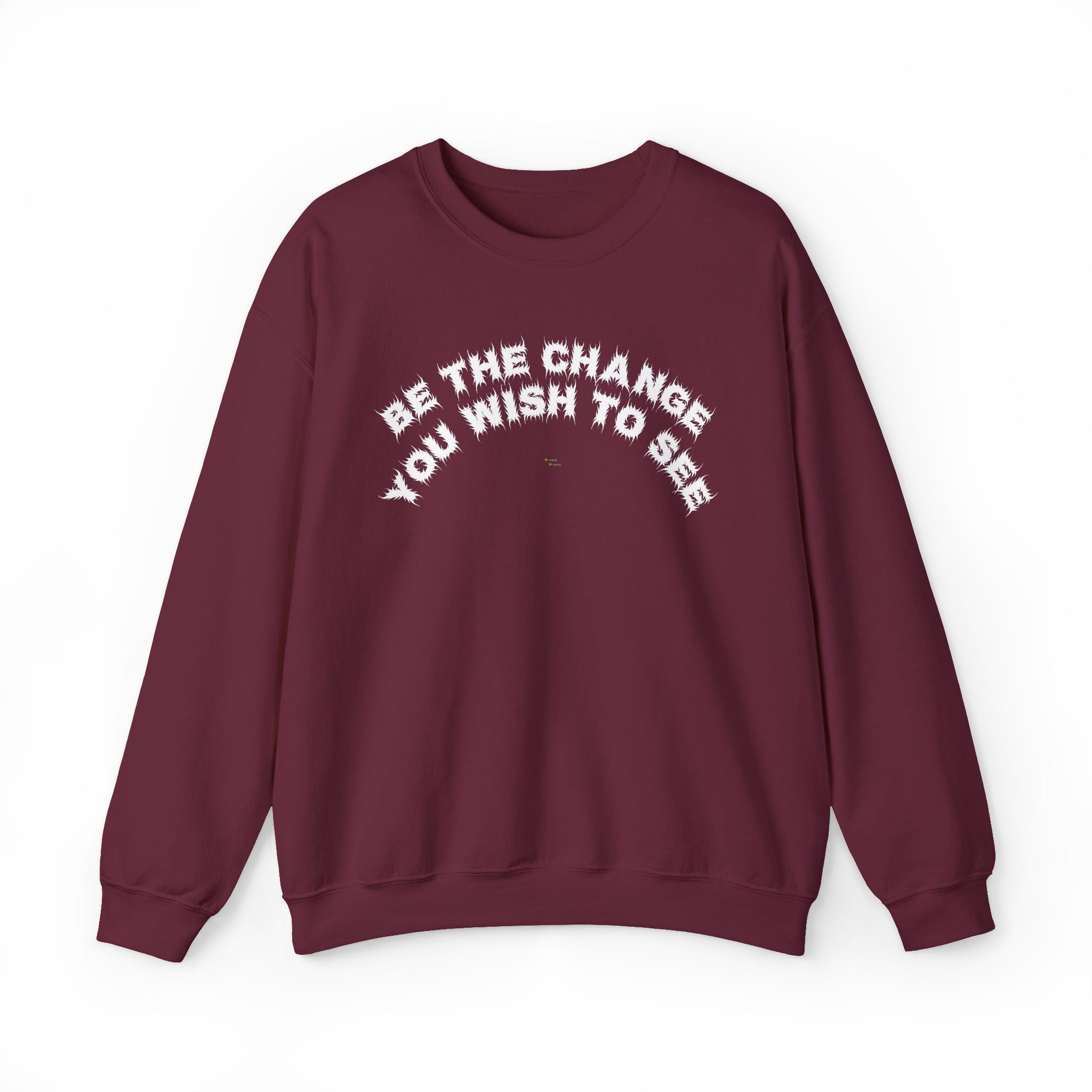 Bildsa Be The Change White Text Crewneck