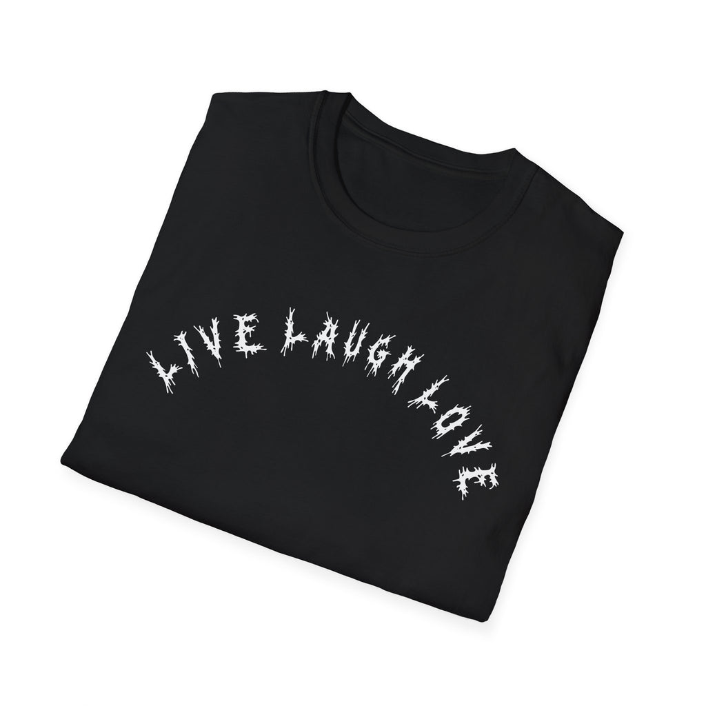 Hvita Live Laugh Love White Text Tee