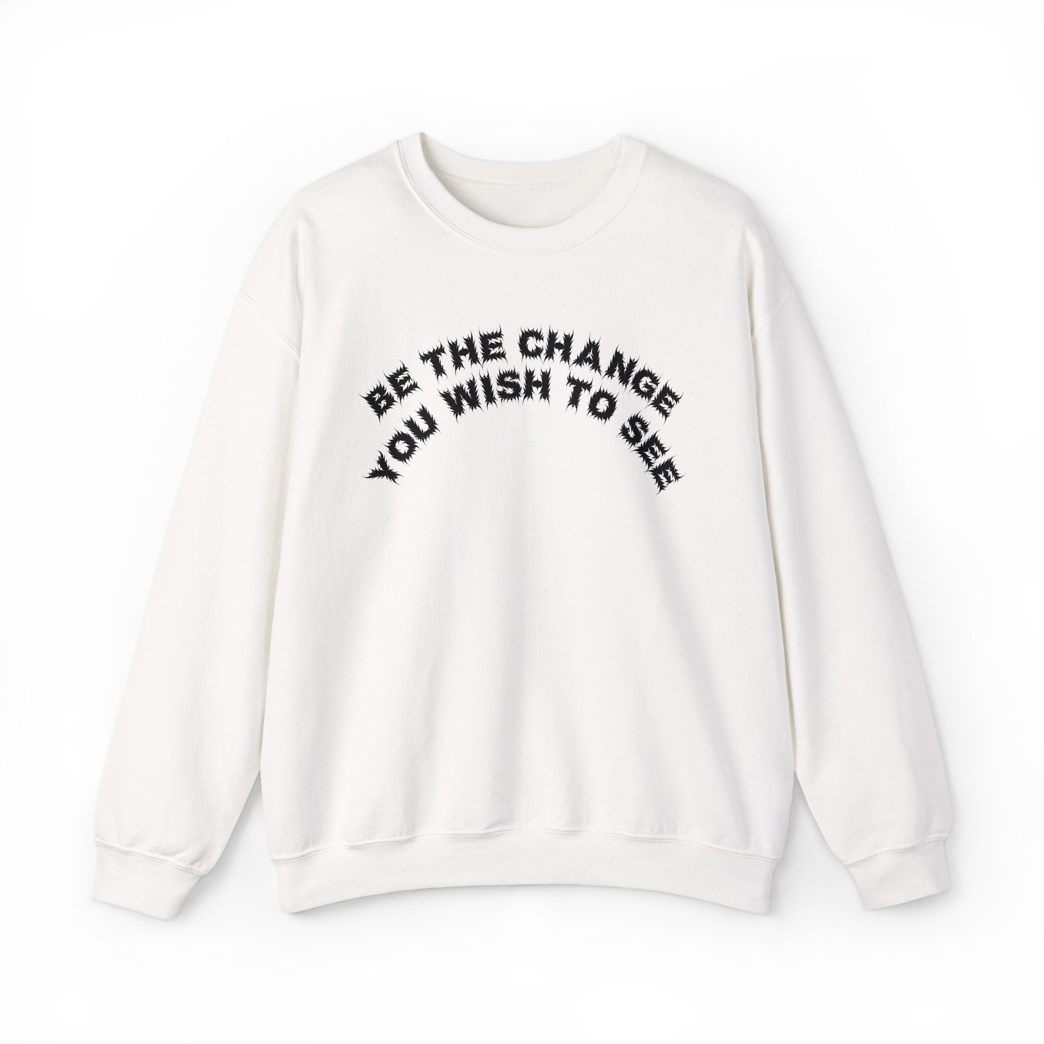 Bildsa Be The Change Black Text Crewneck