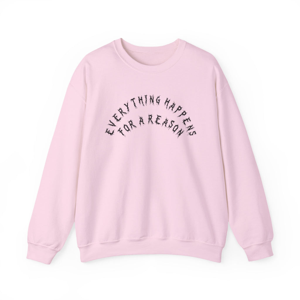 Hvita Everything Happens Black Text Crewneck