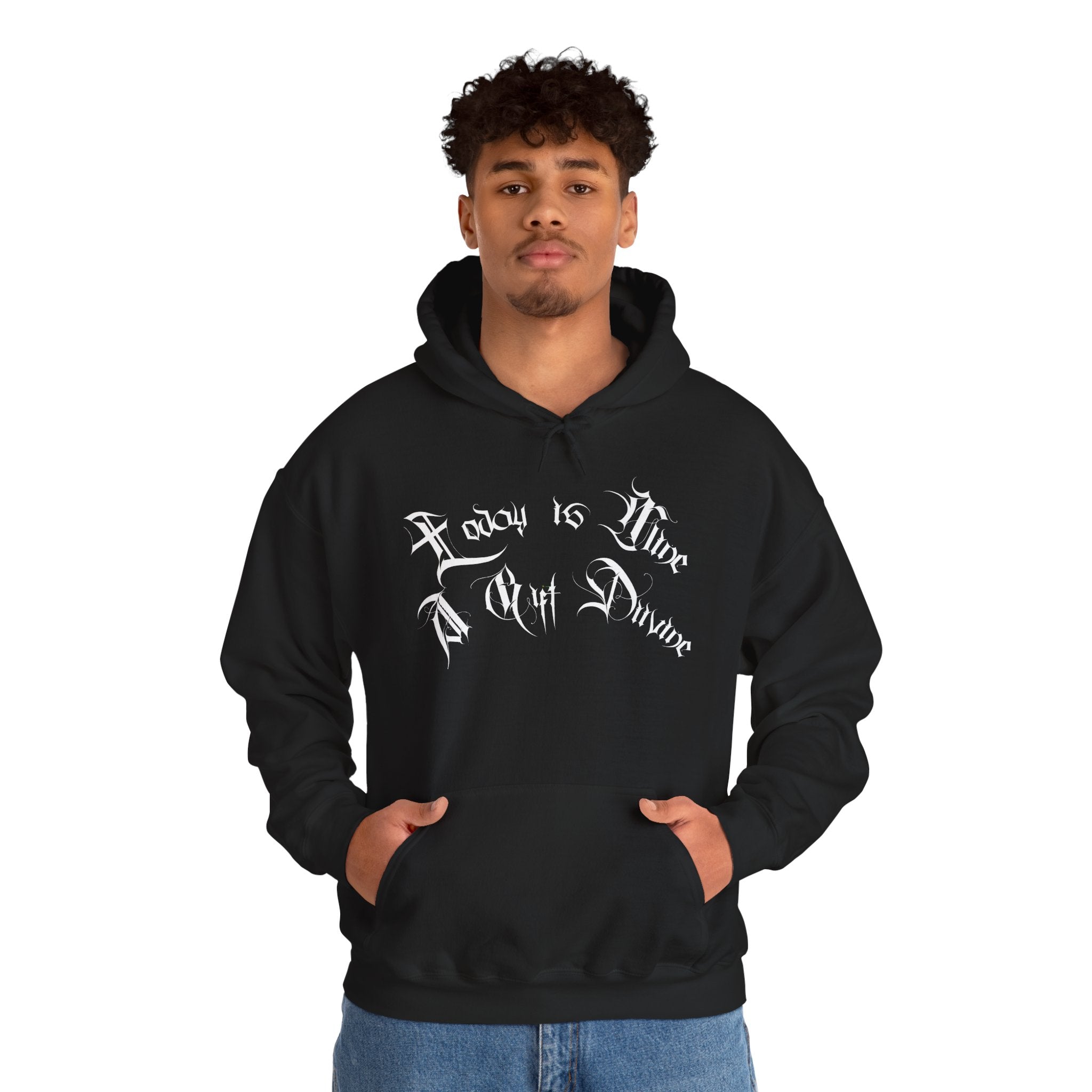 Ellioaey A Gift Divine White Text Hoodie