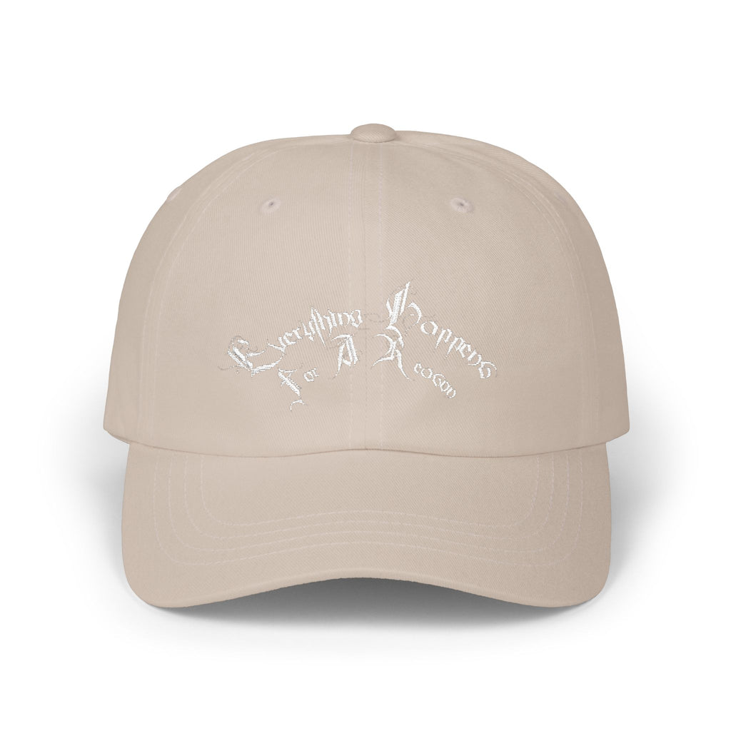 Ellioaey Everything Happens White Text Dad Hat