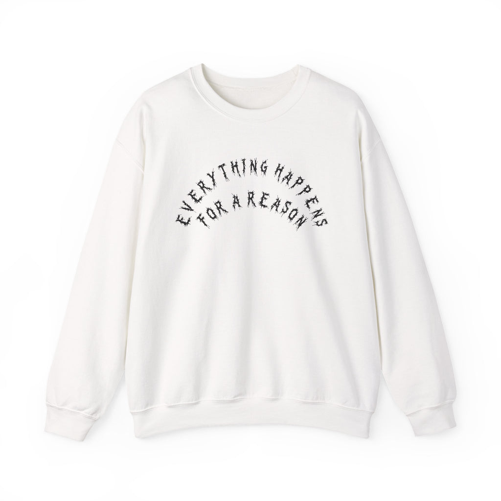 Hvita Everything Happens Black Text Crewneck