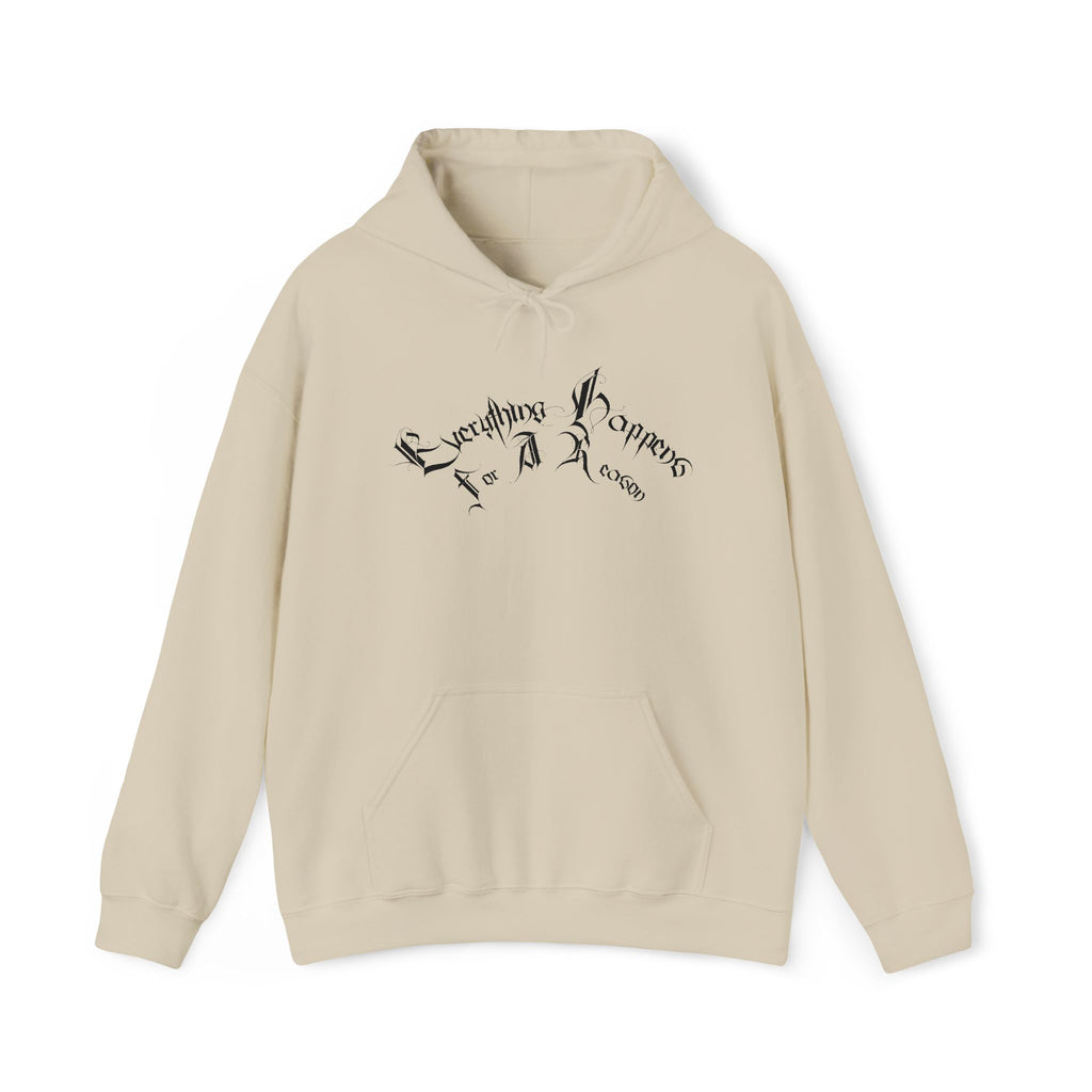 Ellioaey Everything Happens Black Text Hoodie