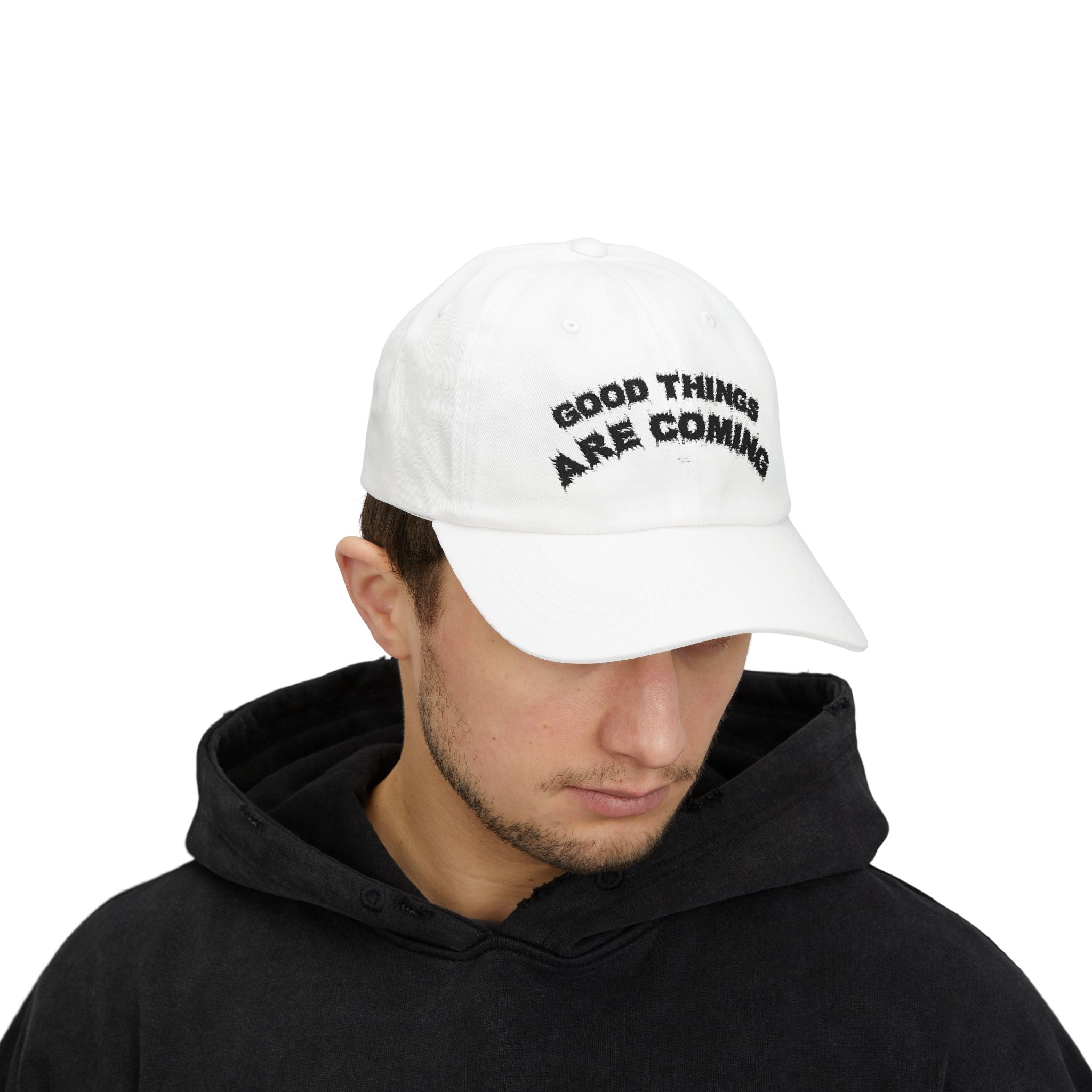 Bildsa Good Things Are Coming Black Text Dad Hat
