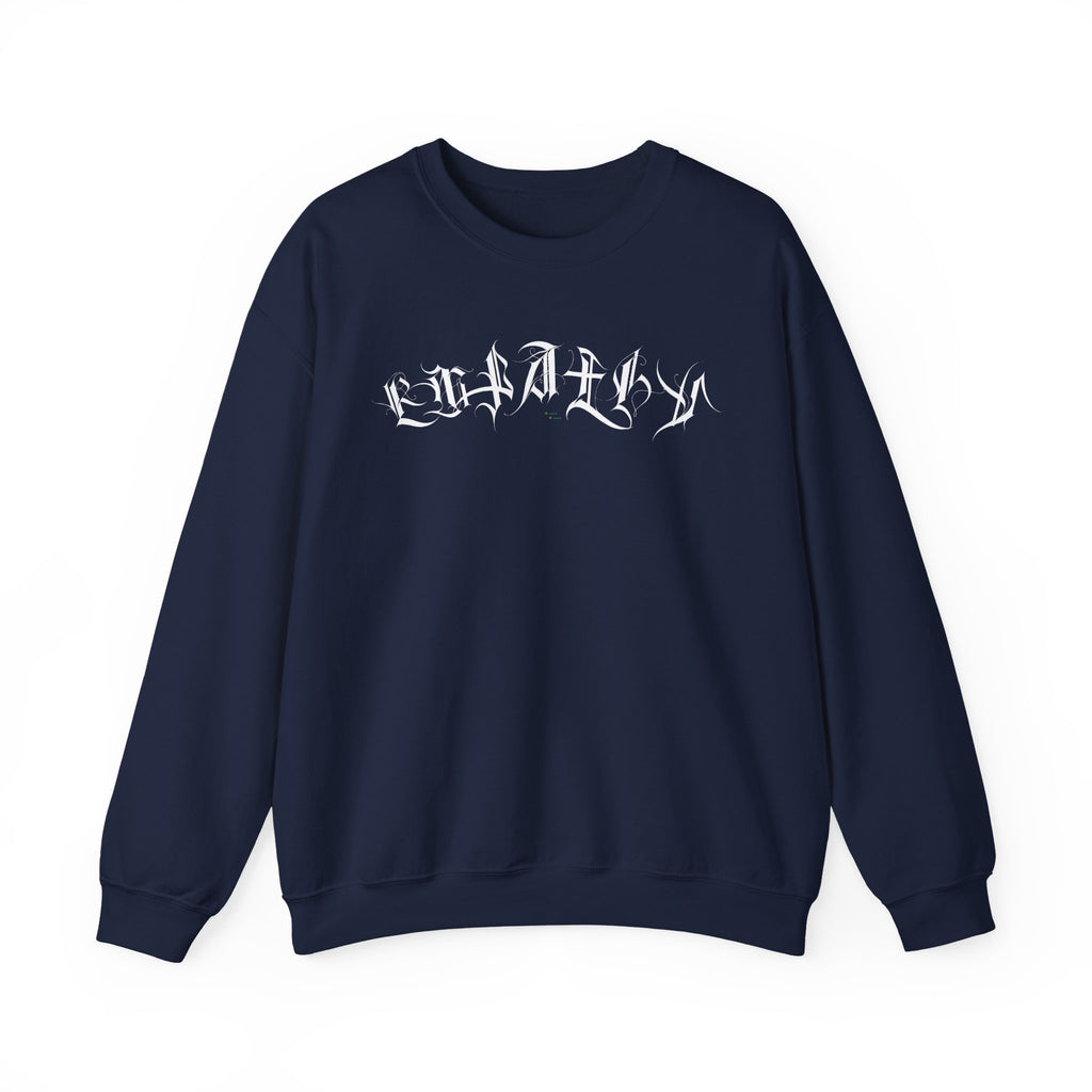 Ellioaey Empathy White Text Crewneck