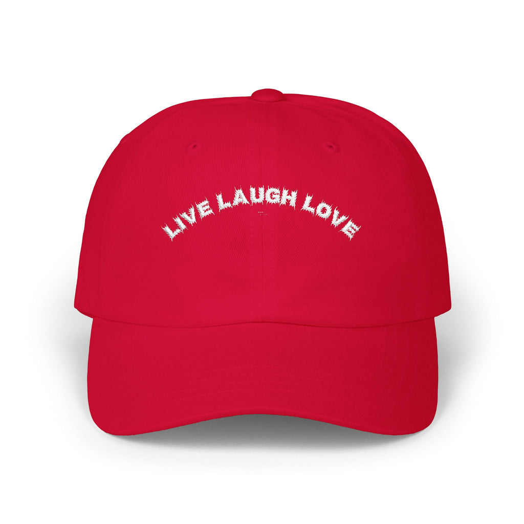 Bildsa Live Laugh Love White Text Dad Hat