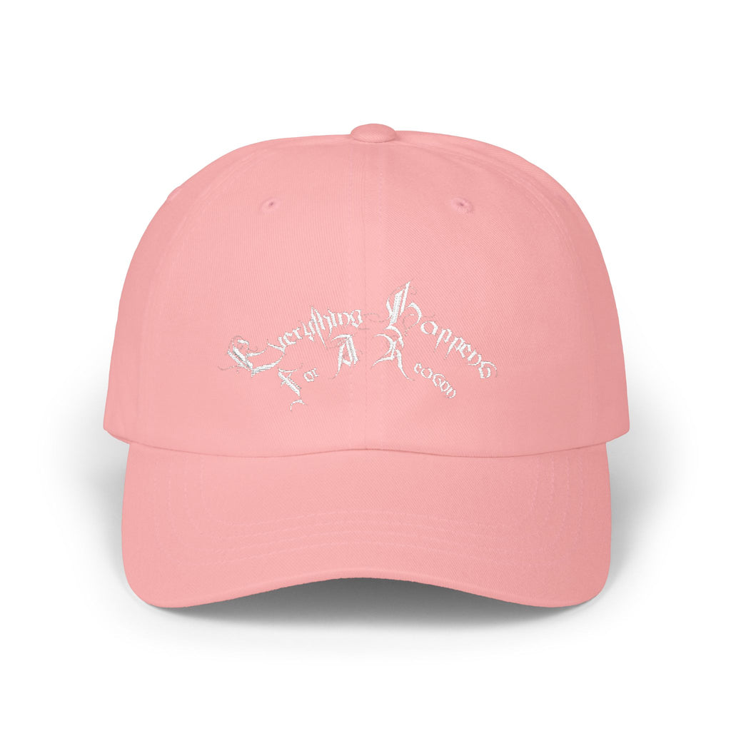 Ellioaey Everything Happens White Text Dad Hat