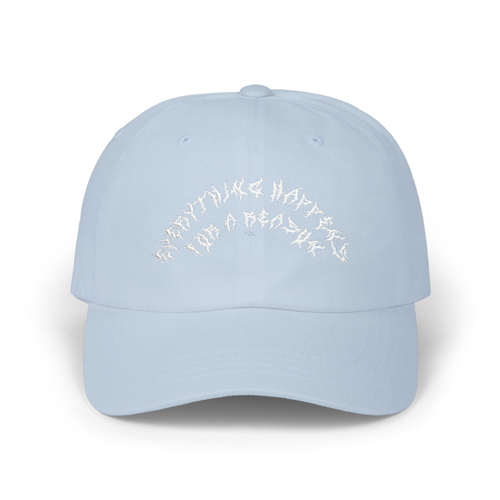 Lundr Everything Happens White Text Dad Hat
