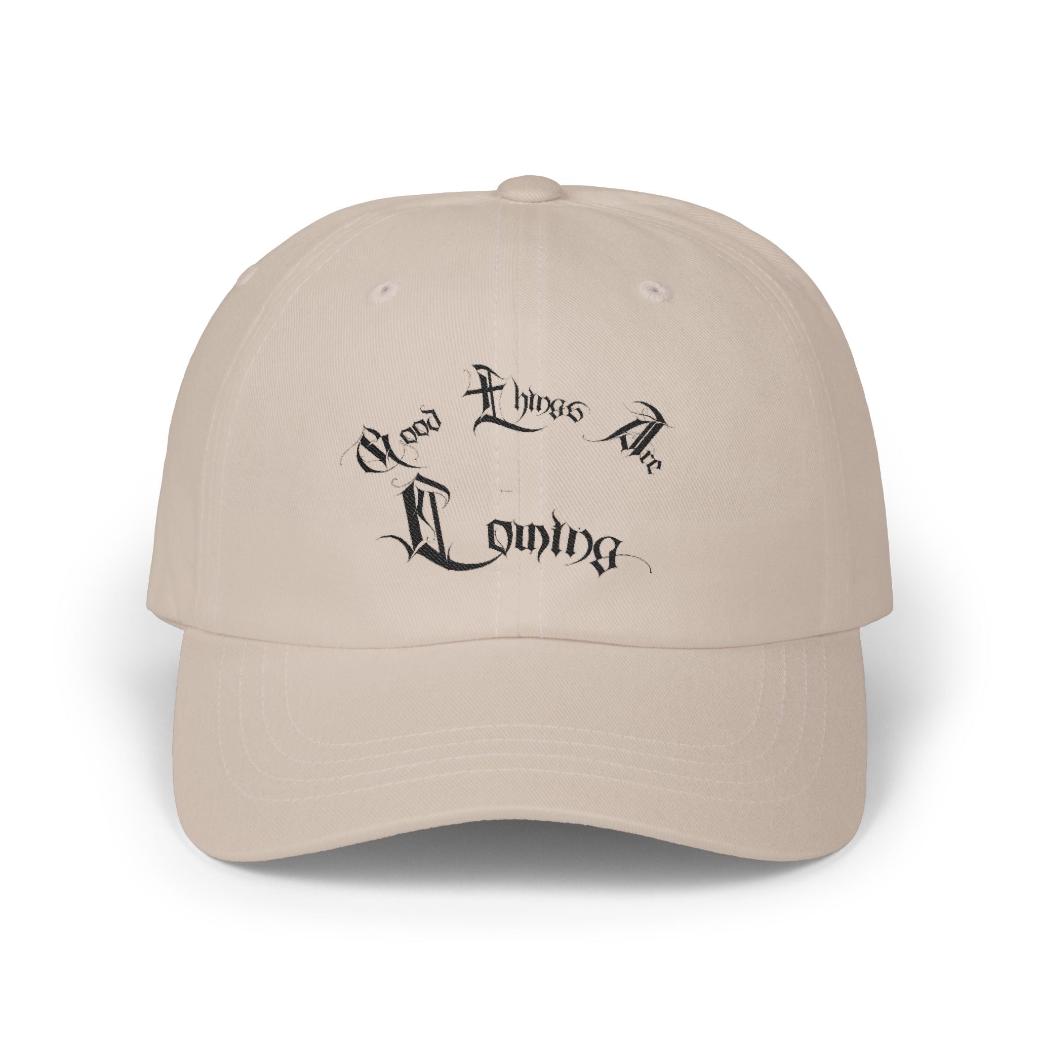Ellioaey Good Things Are Coming Black Text Dad Hat
