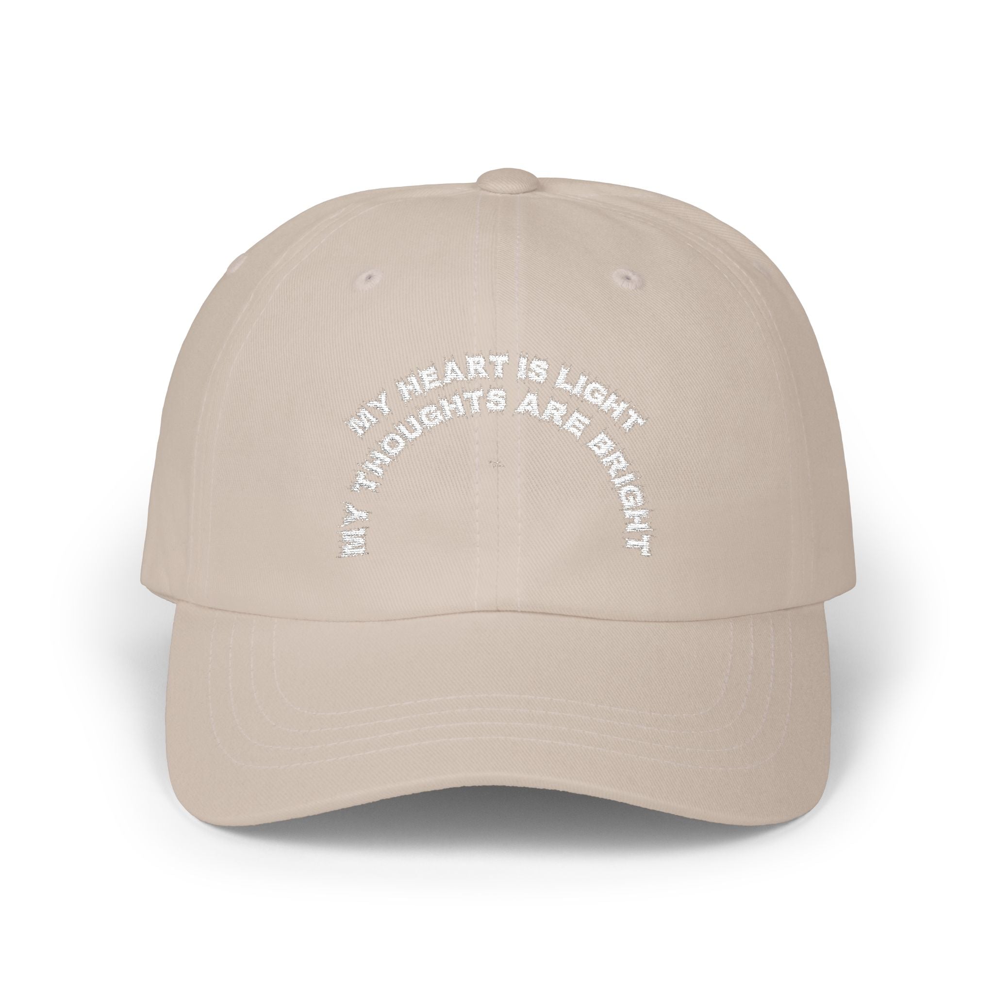 Bildsa My Heart Is Light White Text Dad Hat
