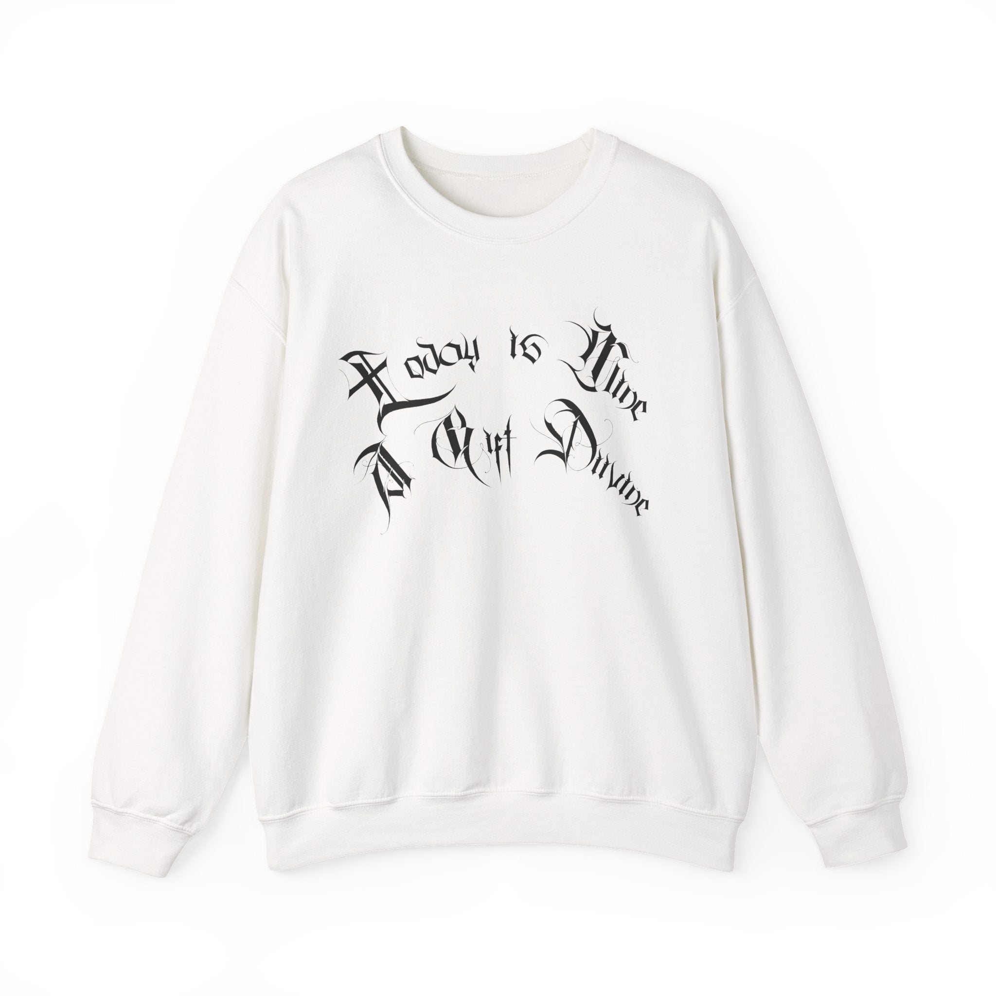 Ellioaey A Gift Divine Black Text Crewneck