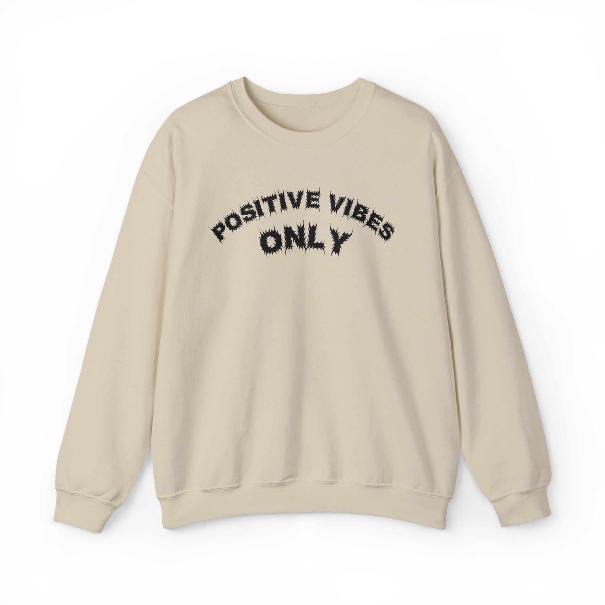 Bildsa Positive Vibes Black Text Crewneck
